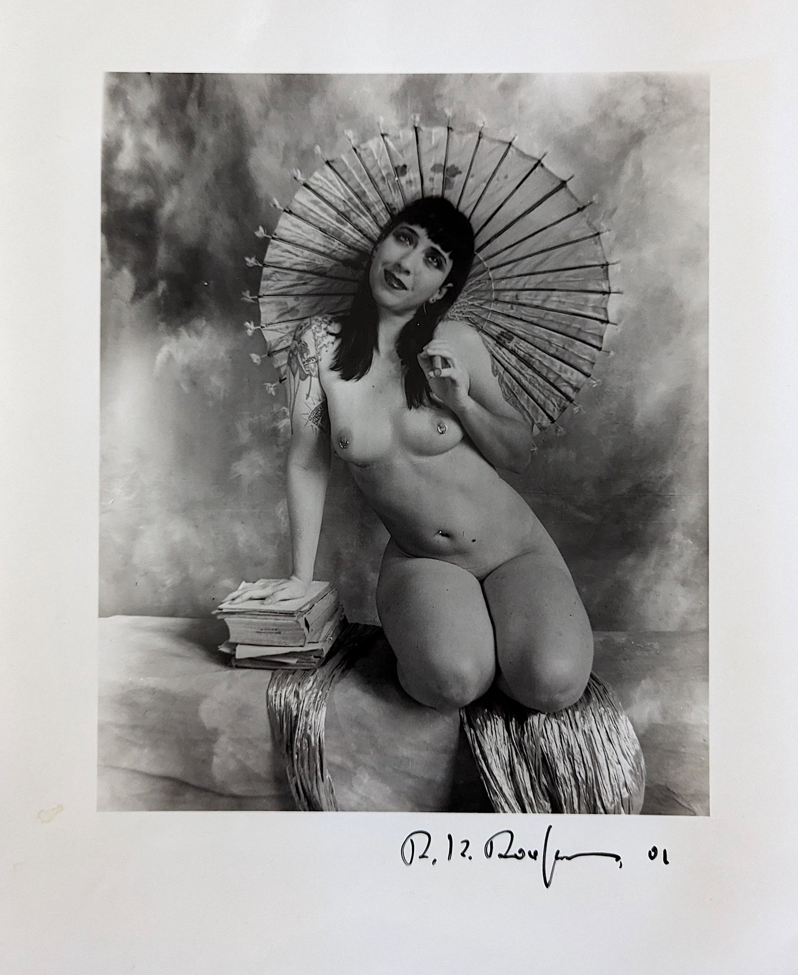 RUDOLF RADLINGER Signed Photograph Female Nude: From a collector in New Orleans. Very well done artistic nude photograph in silver gelatin. Rudolf Radlinger is an important photographer located in New Orleans. His artistic nudes are well collected 