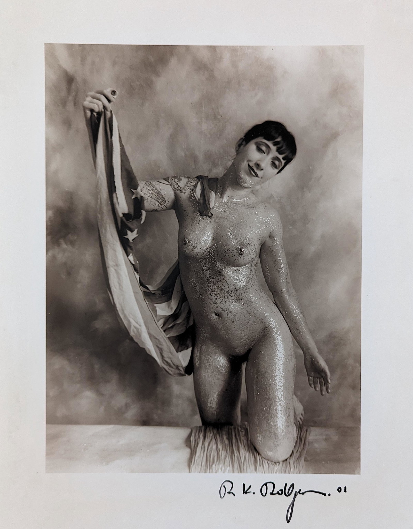 RUDOLF RADLINGER Signed Photograph Female Nude: From a collector in New Orleans. Very well done artistic nude photograph in silver gelatin. Rudolf Radlinger is an important photographer located in New Orleans. His artistic nudes are well collected 