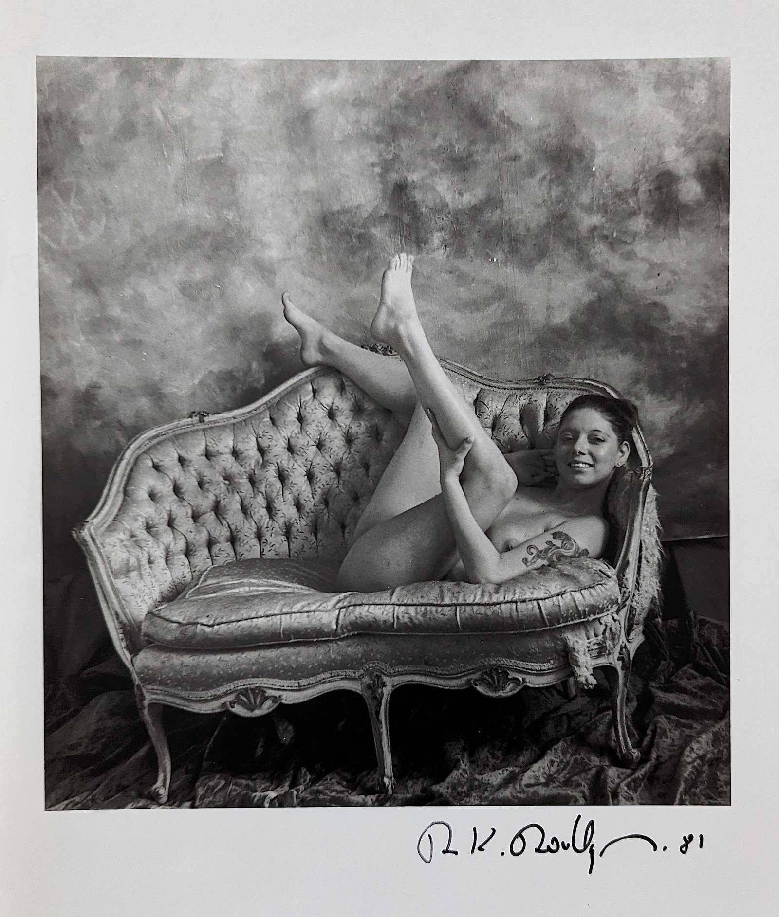 RUDOLF RADLINGER Signed Photograph Female Nude: From a collector in New Orleans. Very well done artistic nude photograph in silver gelatin. Rudolf Radlinger is an important photographer located in New Orleans. His artistic nudes are well collected 