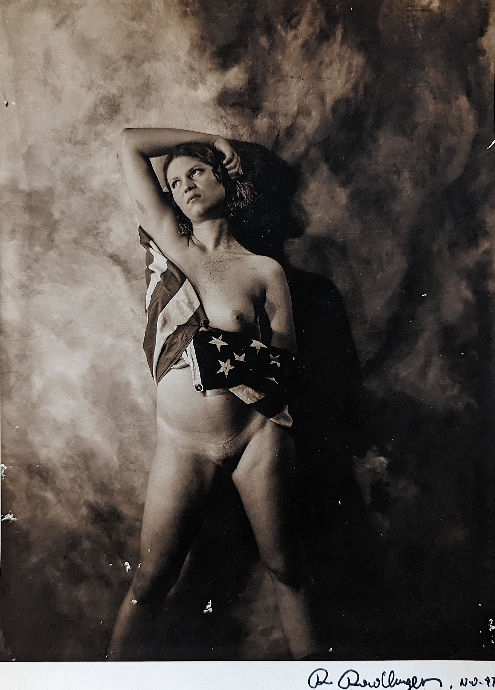 RUDOLF RADLINGER Signed Photograph Female Nude: From a collector in New Orleans. Very well done artistic nude photograph in silver gelatin. Rudolf Radlinger is an important photographer located in New Orleans. His artistic nudes are well collected 