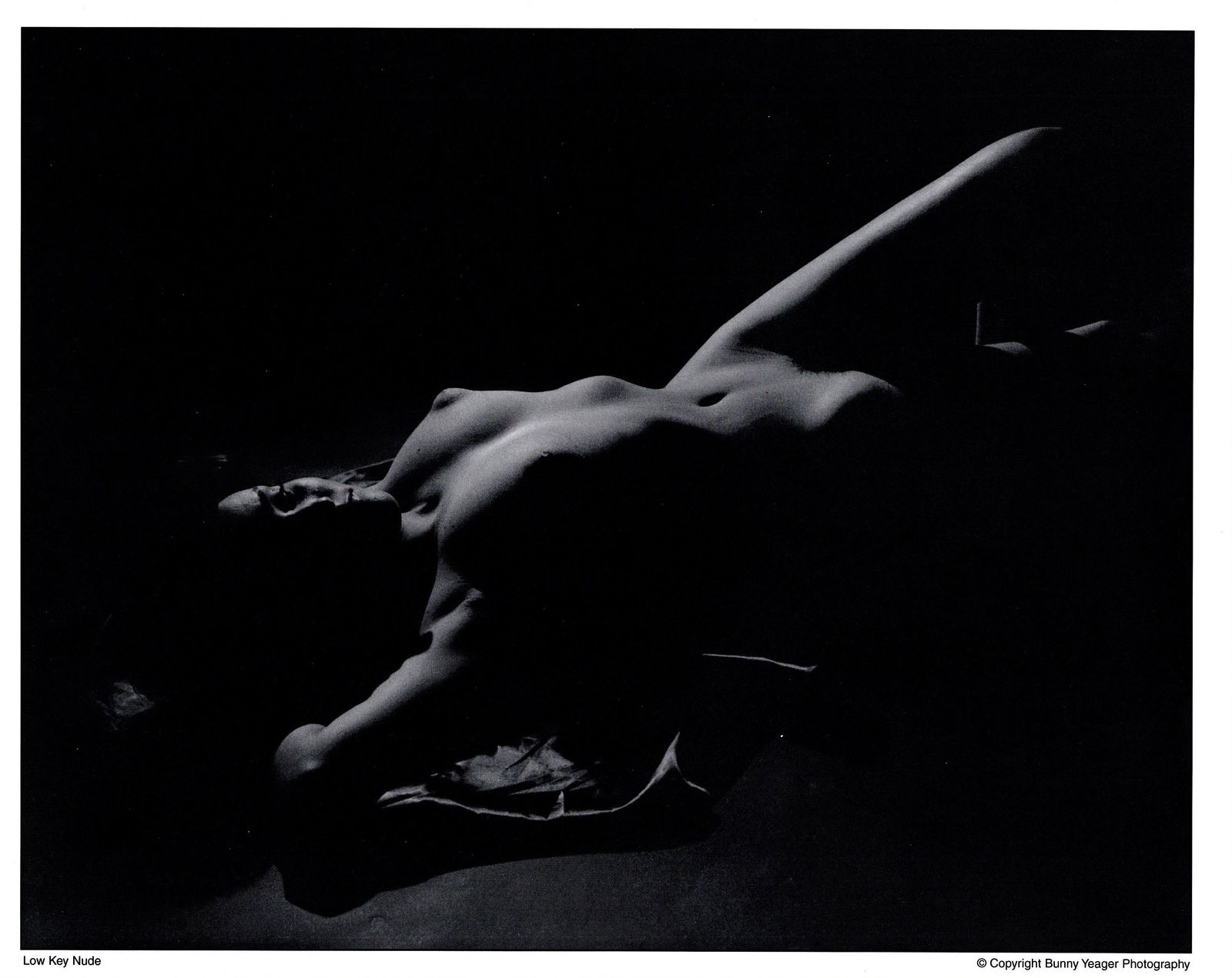 BUNNY YEAGER Original Litho. Pin Up Model Low Key Nude: This lot is coming from Bunny Yeager's estate/archives. Linnea Eleanor "Bunny" Yeager (March 13, 1929 - May 24, 2014) was an American photographer and pin-up model. She met Bettie Page in 1954, and to