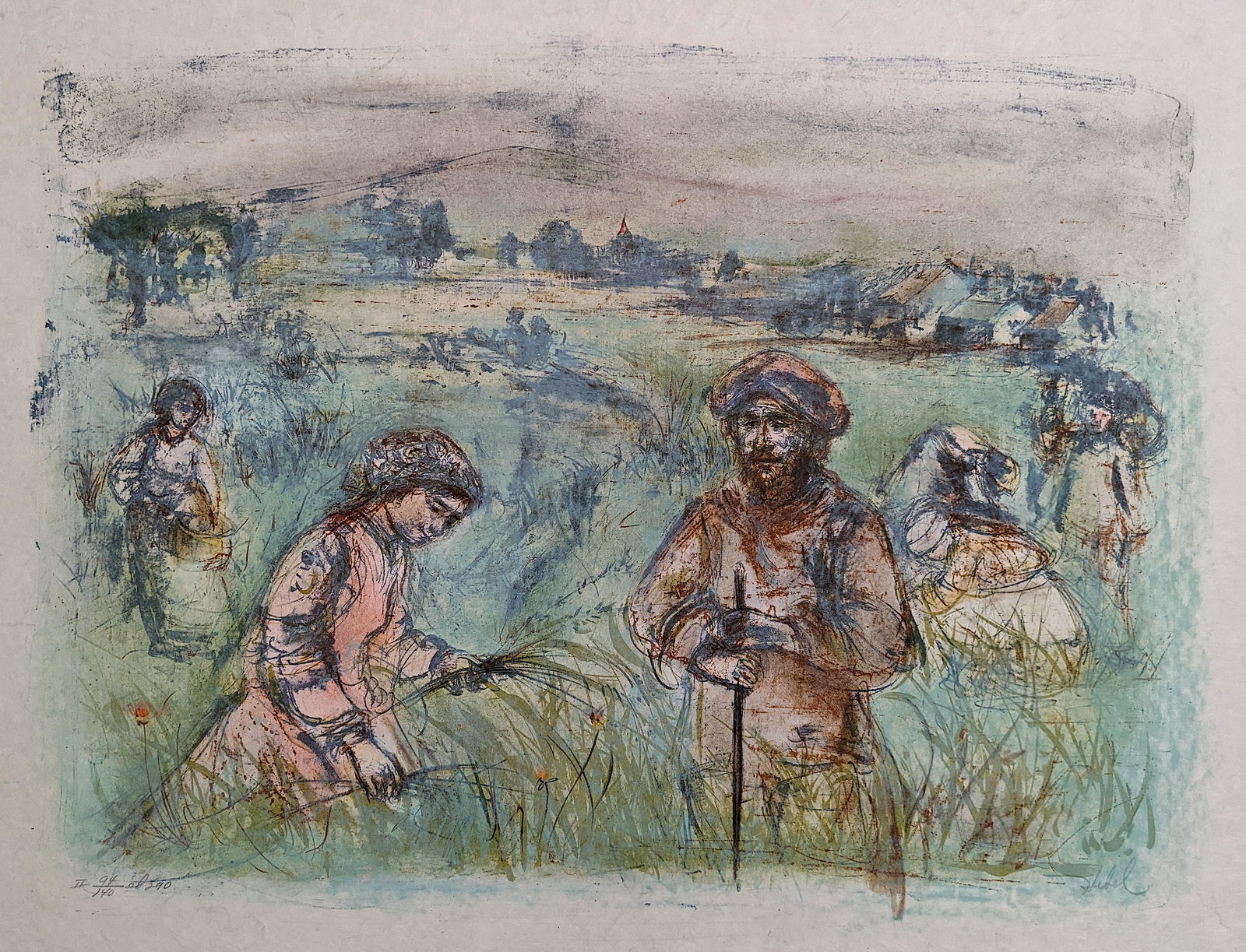 Original Stone Lithograph By Edna Hibel, Hand Signed (1 of 4)