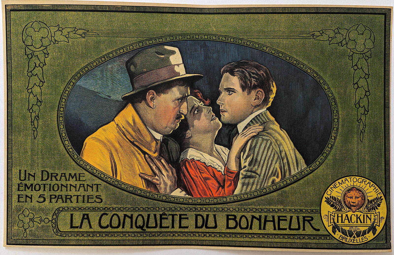 Rare Cabinet Cinema Poster Cinematographie HACKIN, 1920s (1 of 2)