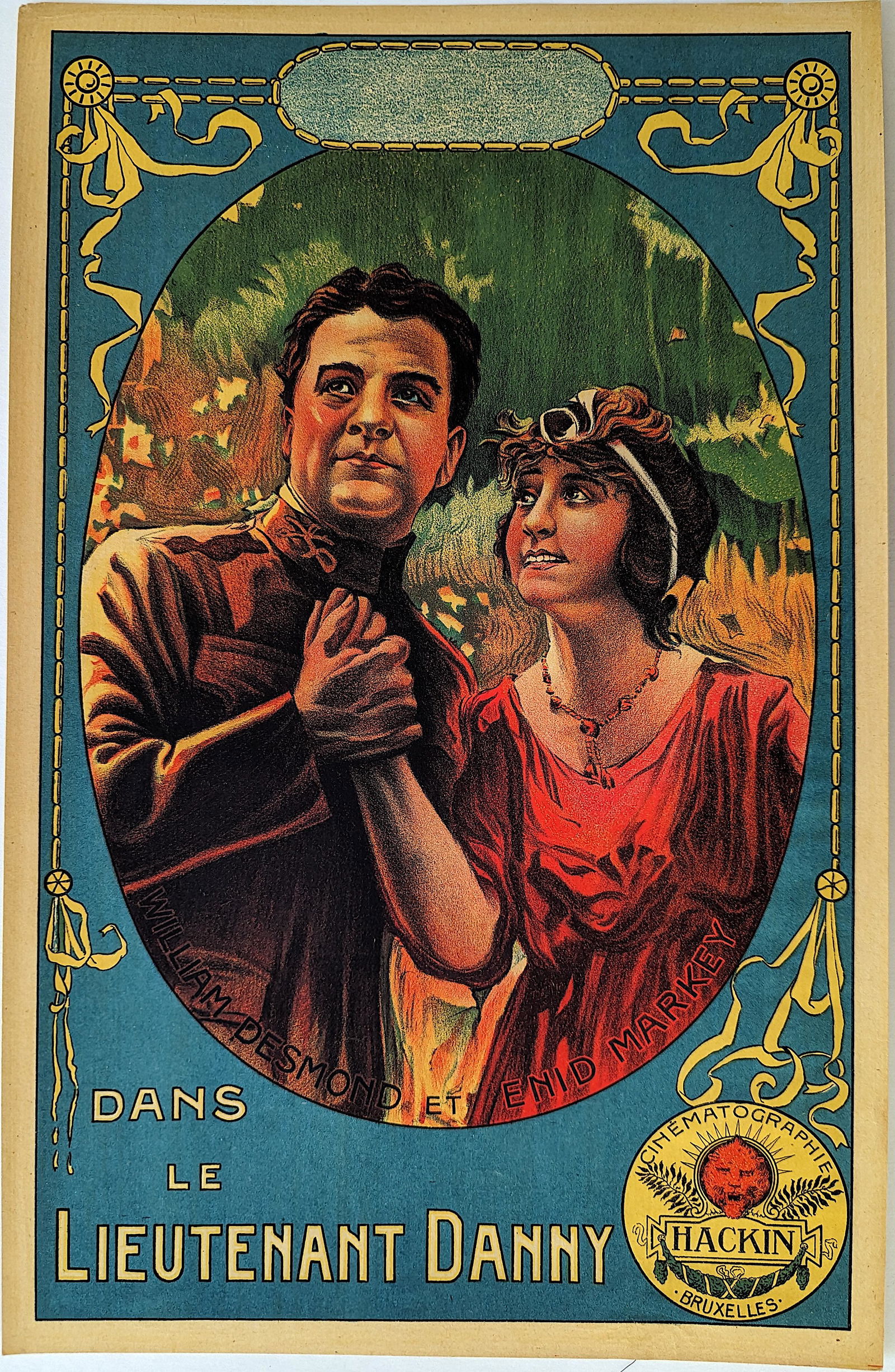 Rare Cabinet Cinema Poster Cinematographie HACKIN, 1920s (1 of 2)