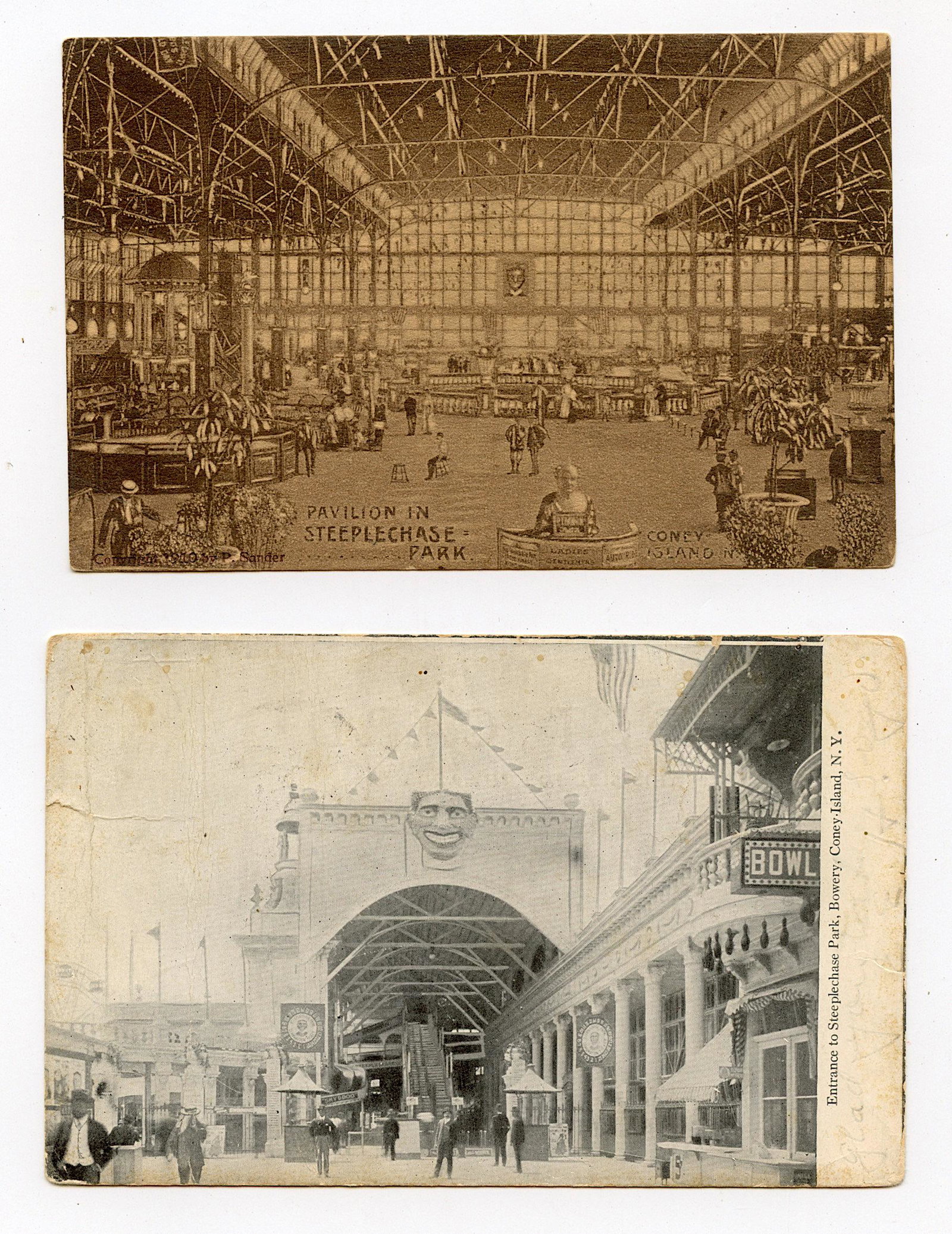 Antique Vintage Scarce Set Postcards Coney Island, N. Y.: Provenance: from a collector in Los Angeles, CA.. The dimensions of an antique/vintage postcard are Approx. 5.5"x 3.5" (small variances can occur). ABOUT SHIPPING: This lot is located in Boca Raton, F