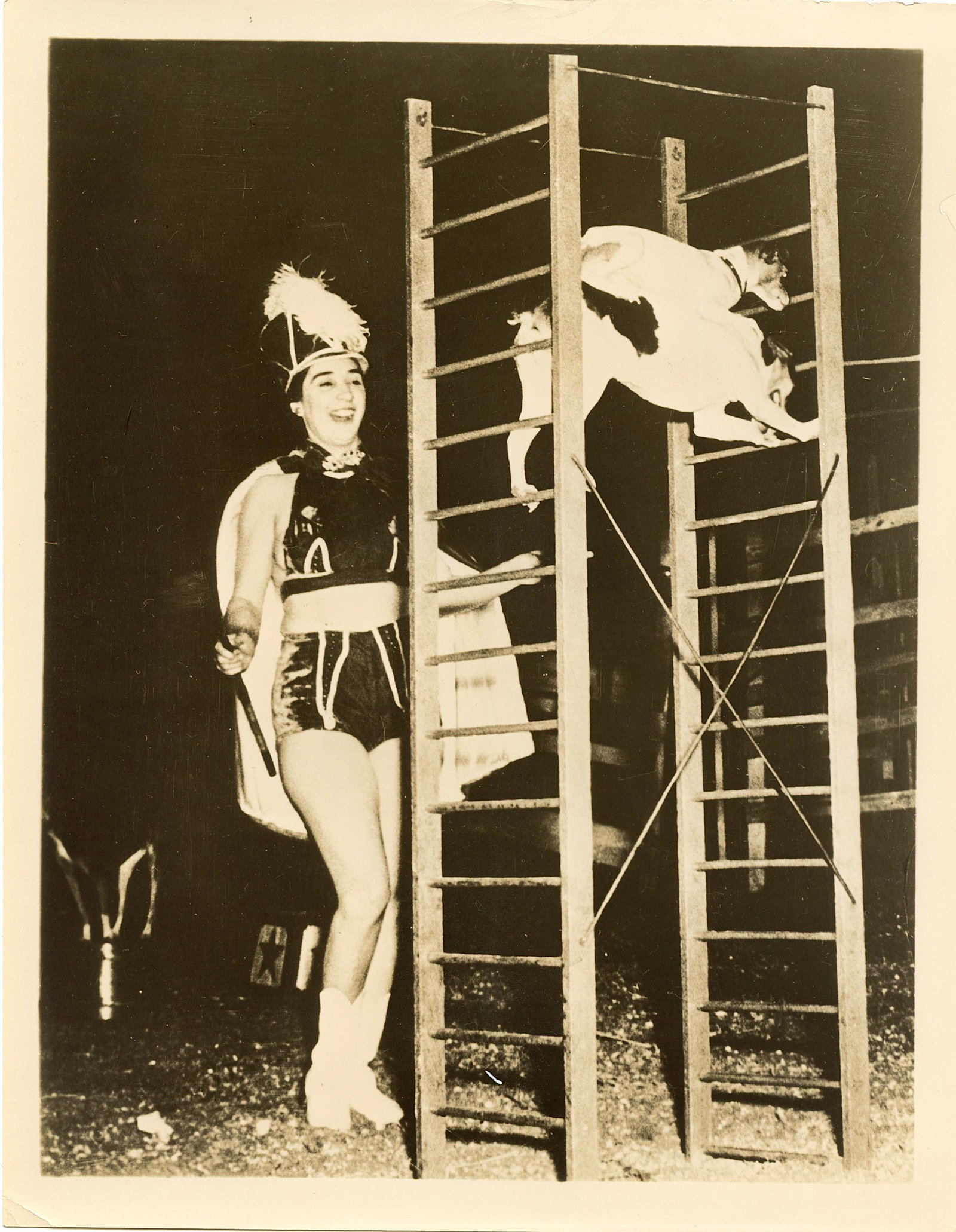 Vintage Authentic Photo Circus Actors Elephants: Provenance: from a collector in Los Angeles, CA. We have included quality images to show their condition. The dimensions are Approx. 10" x 8" (small variances can occur). This lot is located in Boca R