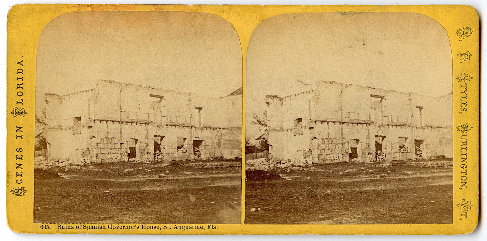 Antique Real Photo Stereoview St. Augustine, FL: This stereoviews is original from the epoch . The stereoviews we are offering come mainly from collectors in the U.S.A. and constitute wonderful testimonies of past time that tend to be unique. They h