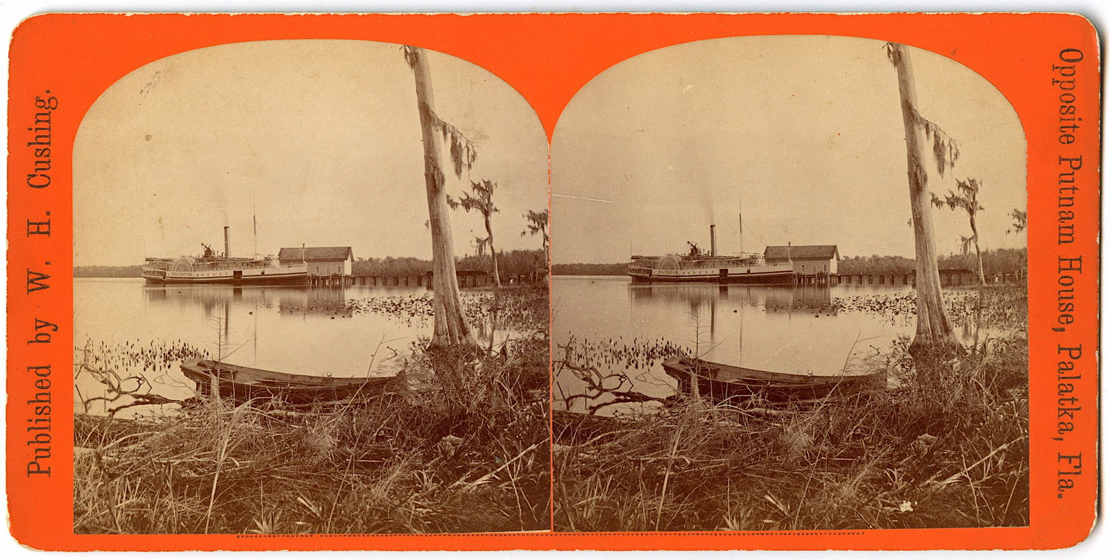 Antique Real Photo Stereoview Boat Palatka, FL: This stereoviews is original from the epoch . The stereoviews we are offering come mainly from collectors in the U.S.A. and constitute wonderful testimonies of past time that tend to be unique. They h