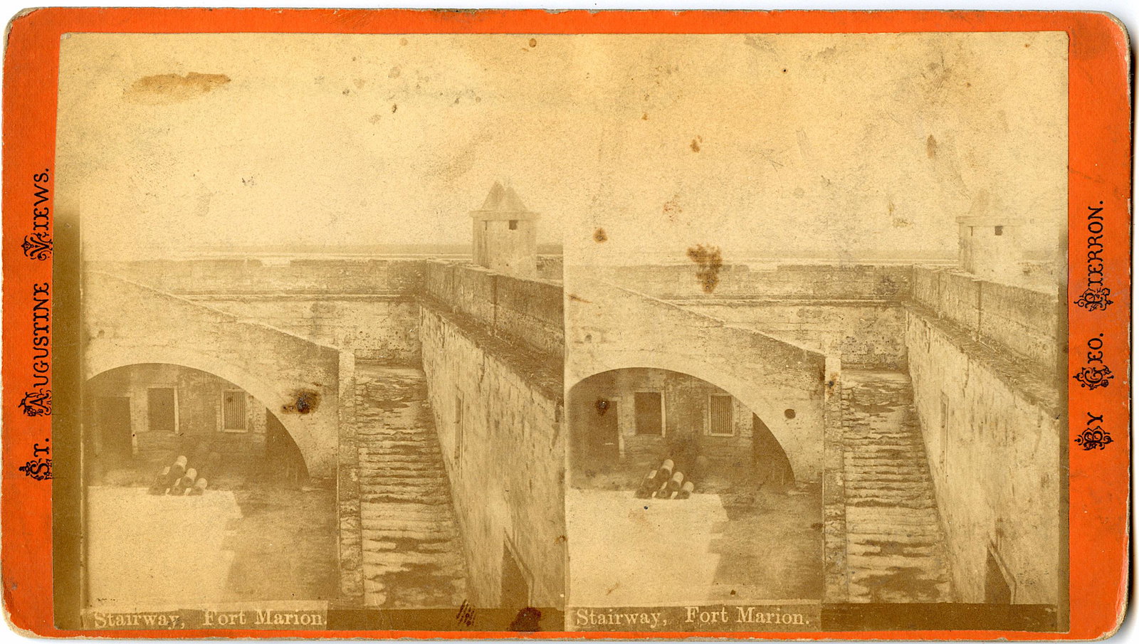 Antique Real Photo Stereoview Fort Marion, FL: This stereoviews is original from the epoch . The stereoviews we are offering come mainly from collectors in the U.S.A. and constitute wonderful testimonies of past time that tend to be unique. They h