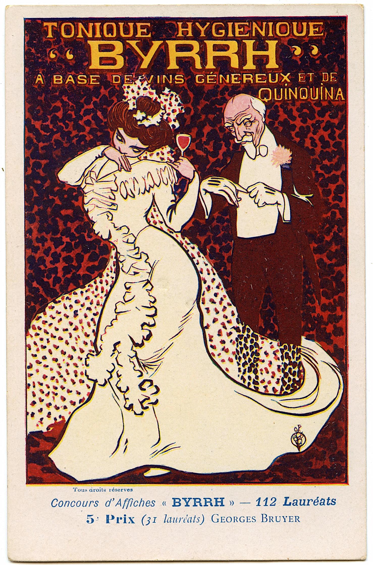 Rare Antique Vintage Scarce Postcard Art Nouveay BYRRH: The dimensions of an antique/vintage postcard are Approx. 5.5"x 3.5" (small variances can occur). ABOUT SHIPPING: This lot is located in Boca Raton, Fl and its shipment will be made directly by Arteli