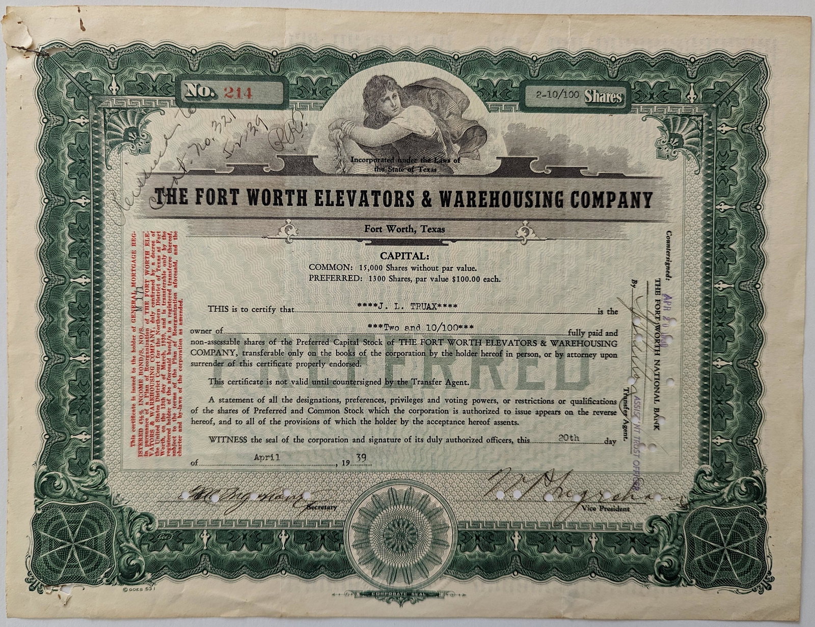 The Fort Worth Elevators & Warehousing Company, 1939: Provenance: from a deceased collector in Miami. We have included quality images to show their condition. This lot is located in Boca Raton, Fl and its shipment will be made directly by Artelisted. Shi
