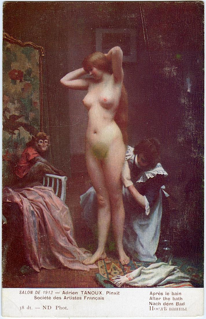 Antique Vintage Rare Postcard Nude Salon de Paris: The dimensions of an antique/vintage postcard are Approx. 5.5"x 3.5" (small variances can occur). ABOUT SHIPPING: This lot is located in Boca Raton, Fl and its shipment will be made directly by Arteli