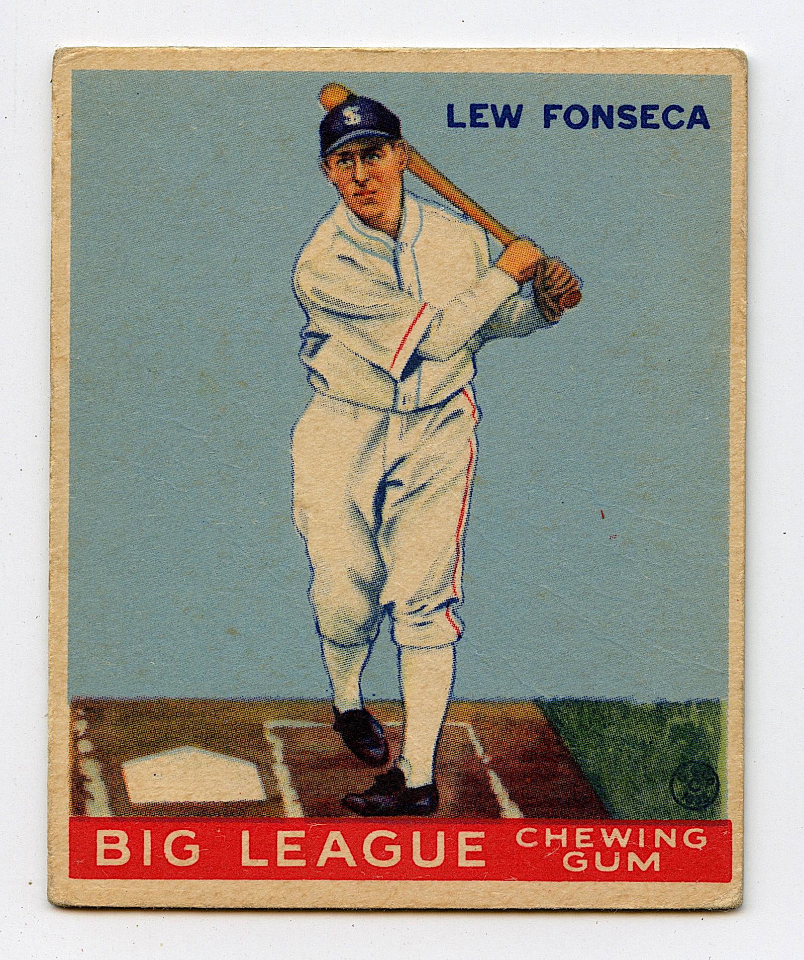 Baseball Card Lew Fonseca Chicago White Sox, 1933: The lots offered in this sale come to us from three estates of deceased American collectors. We are specifying: 1. The mediums (es. original hand painted, prints). 2. The signature we were able to dec
