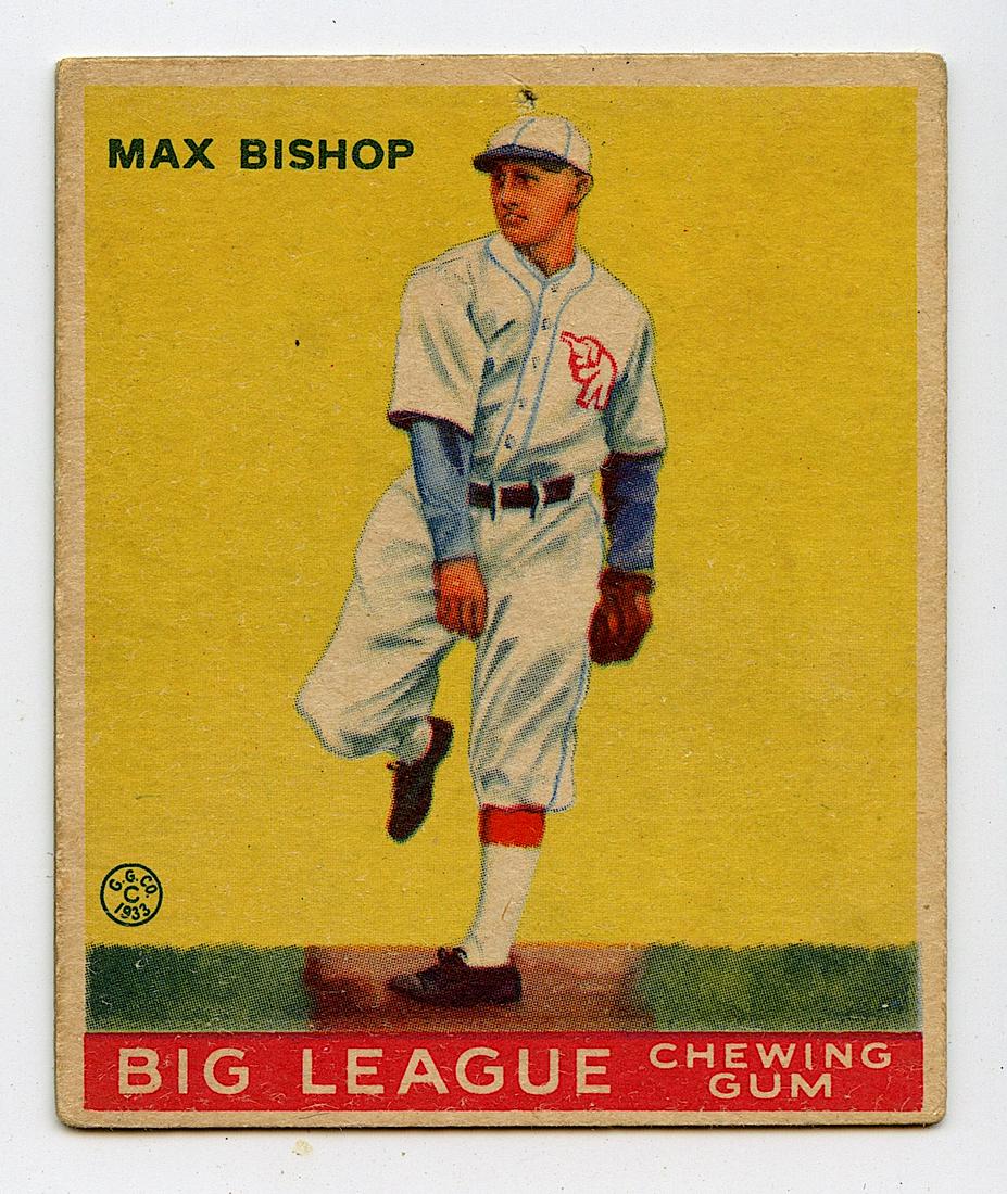 Baseball Card Max Bishop Philadelphia Athetlics, 1933 (1 of 2)