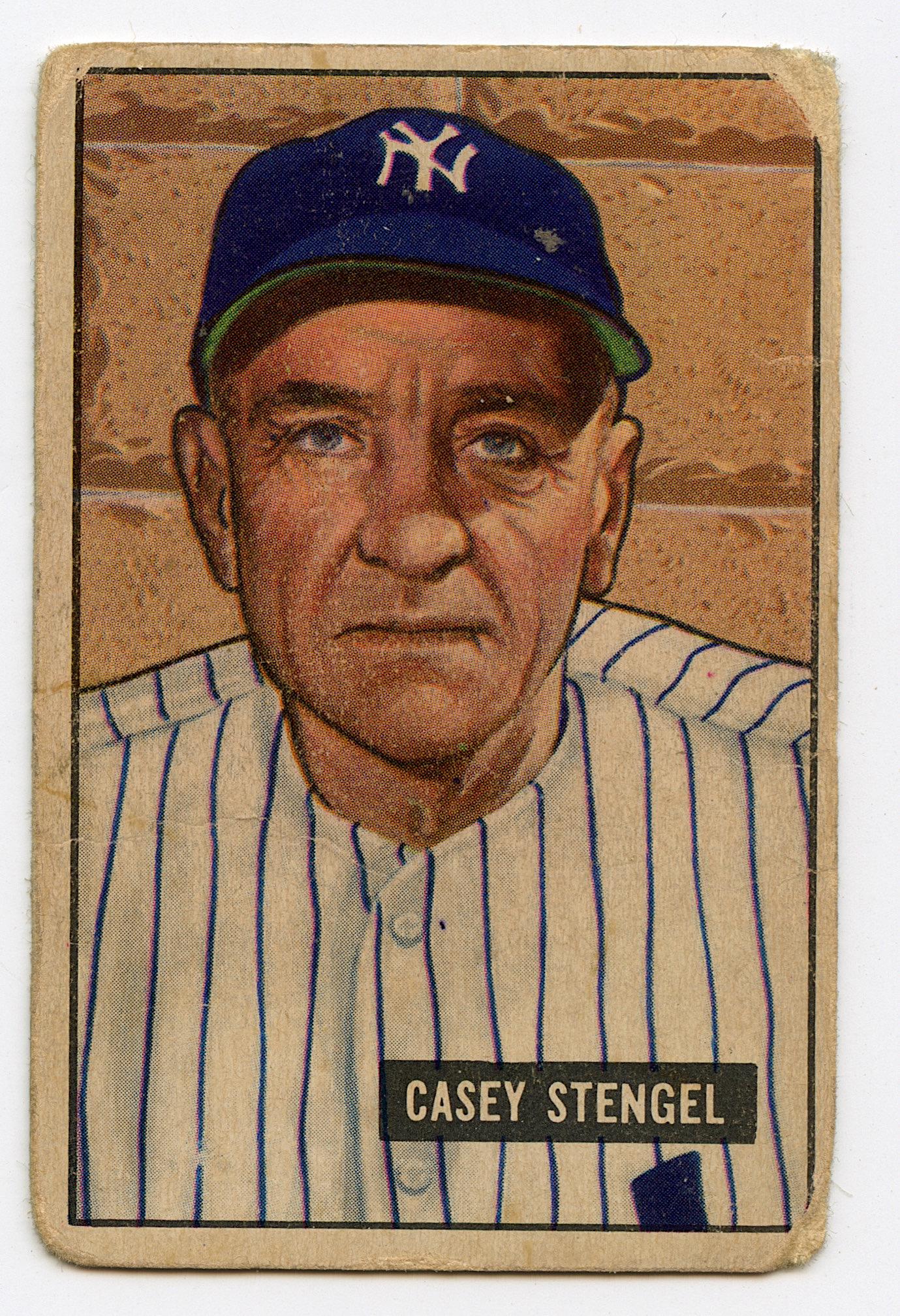 Baseball Card Casey Stengel Yankees, 1951 (1 of 2)
