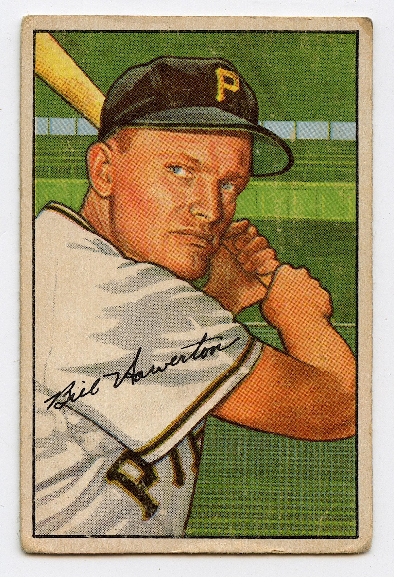 Baseball Card Bill Howerton Pittsburgh Pirates, 1952: The lots offered in this sale come to us from three estates of deceased American collectors. We are specifying: 1. The mediums (es. original hand painted, prints). 2. The signature we were able to dec