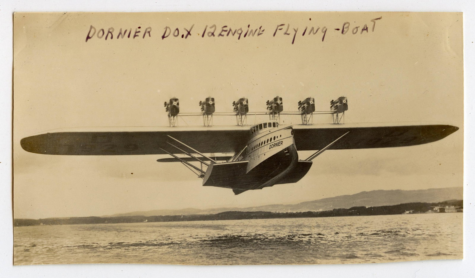 Old Authentic Velox Photo Aviation 12 Engine Flying Boat (1 of 2)