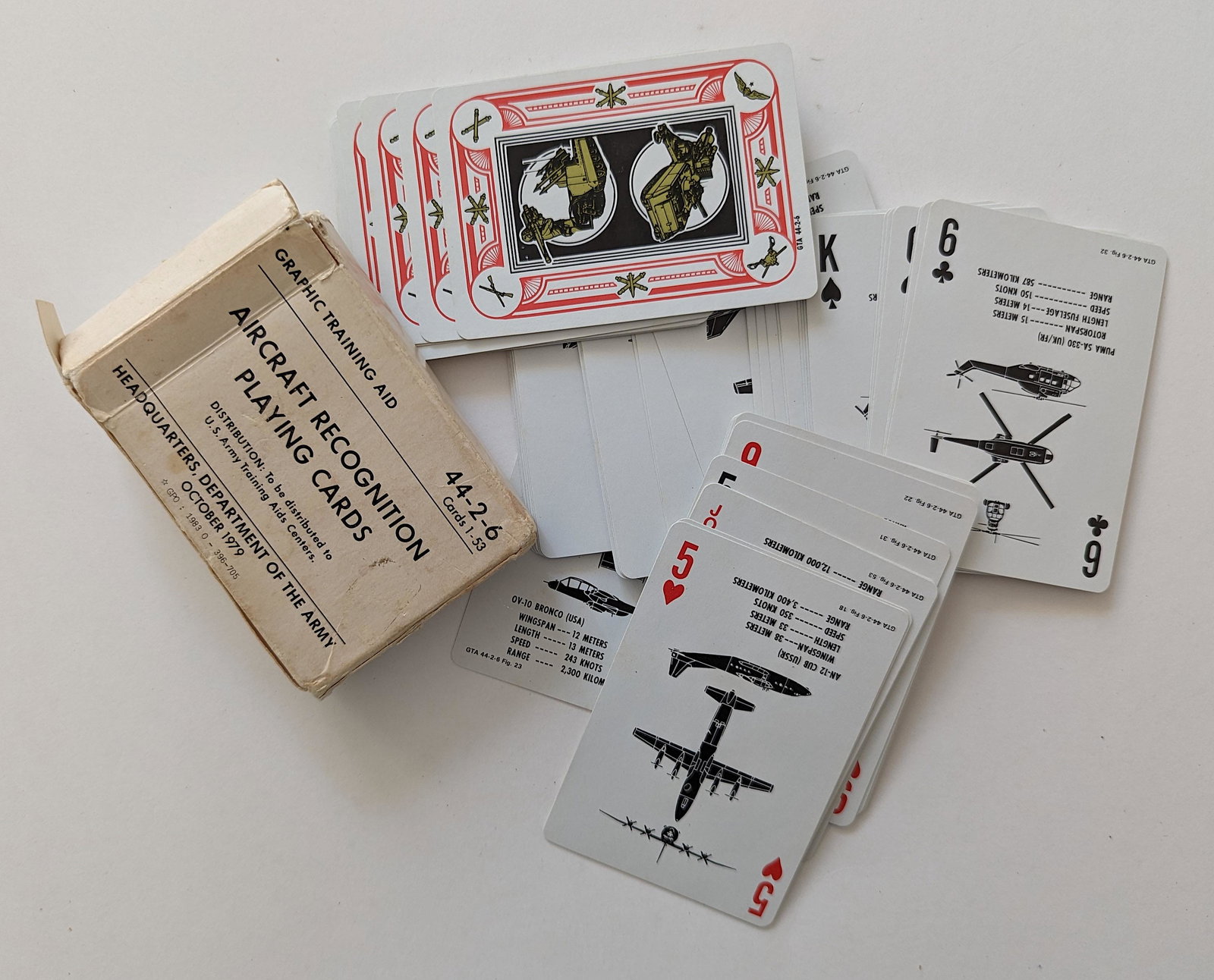 Vintage Aircraft Recognition Playing Cards Dpt. Of Army, 1979 (1 of 1)