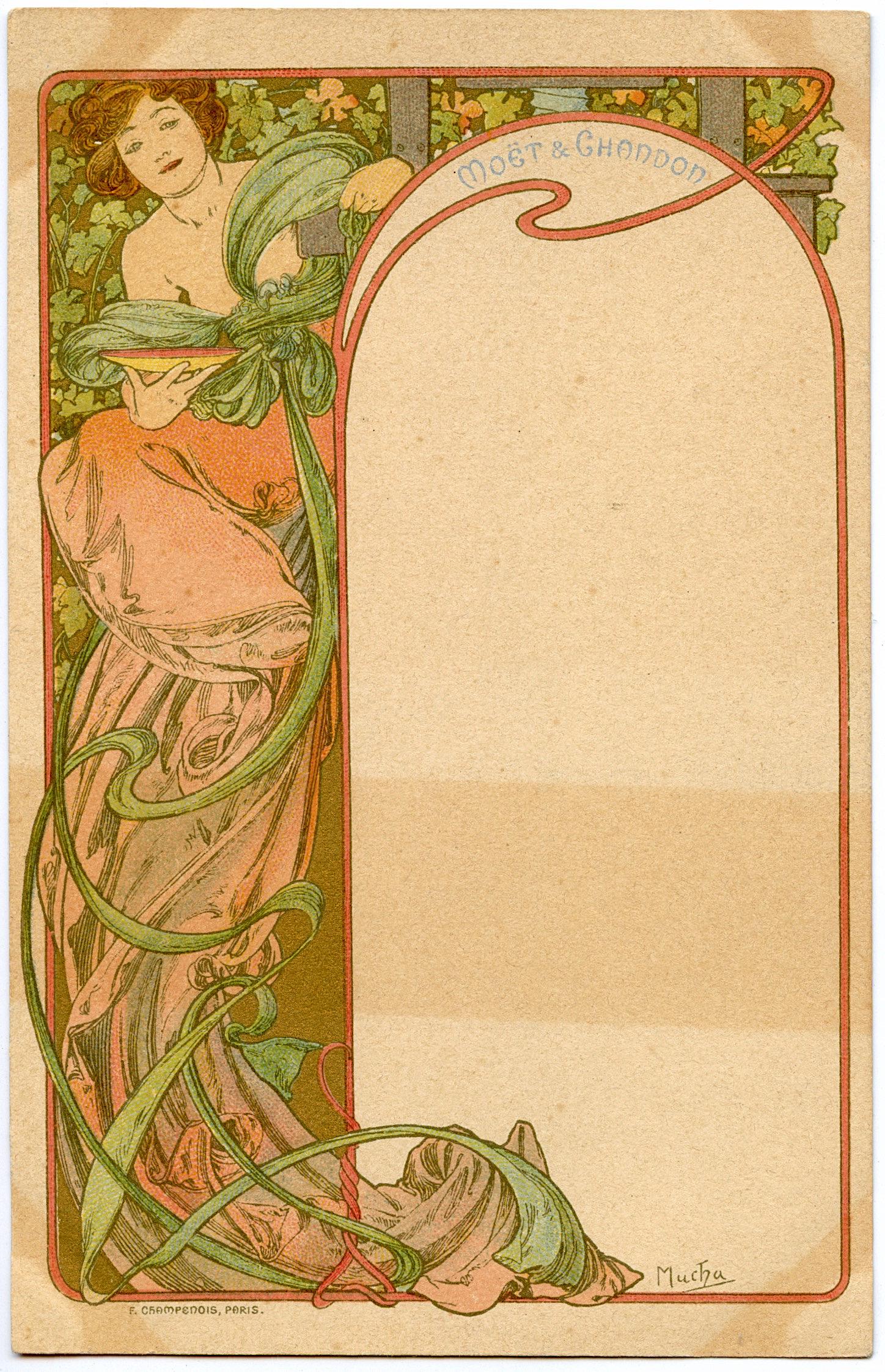 Antique Vintage Rare Postcard Art Nouveau MUCHA (1 of 2)
