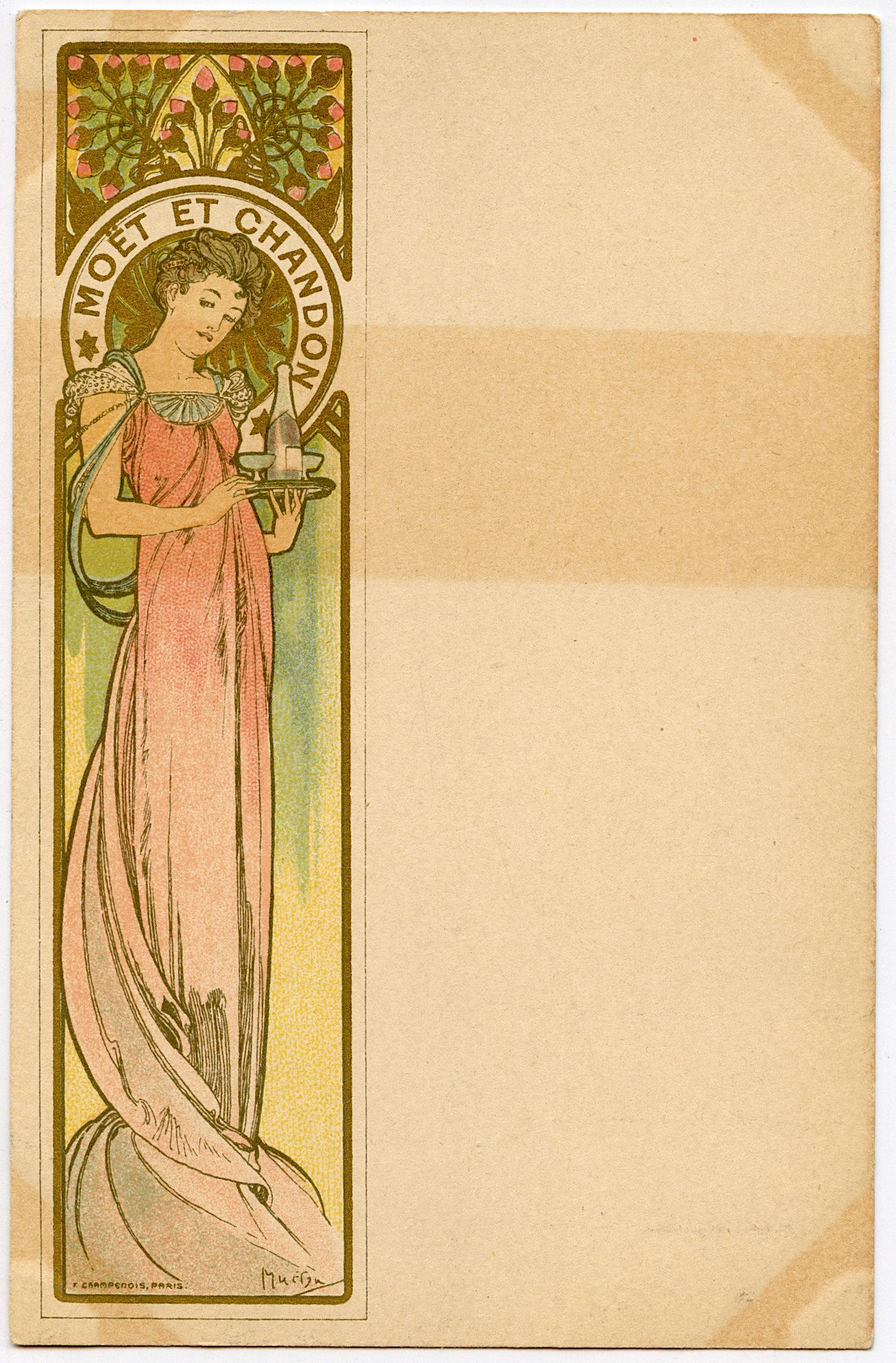 Antique Vintage Rare Postcard Art Nouveau MUCHA (1 of 2)