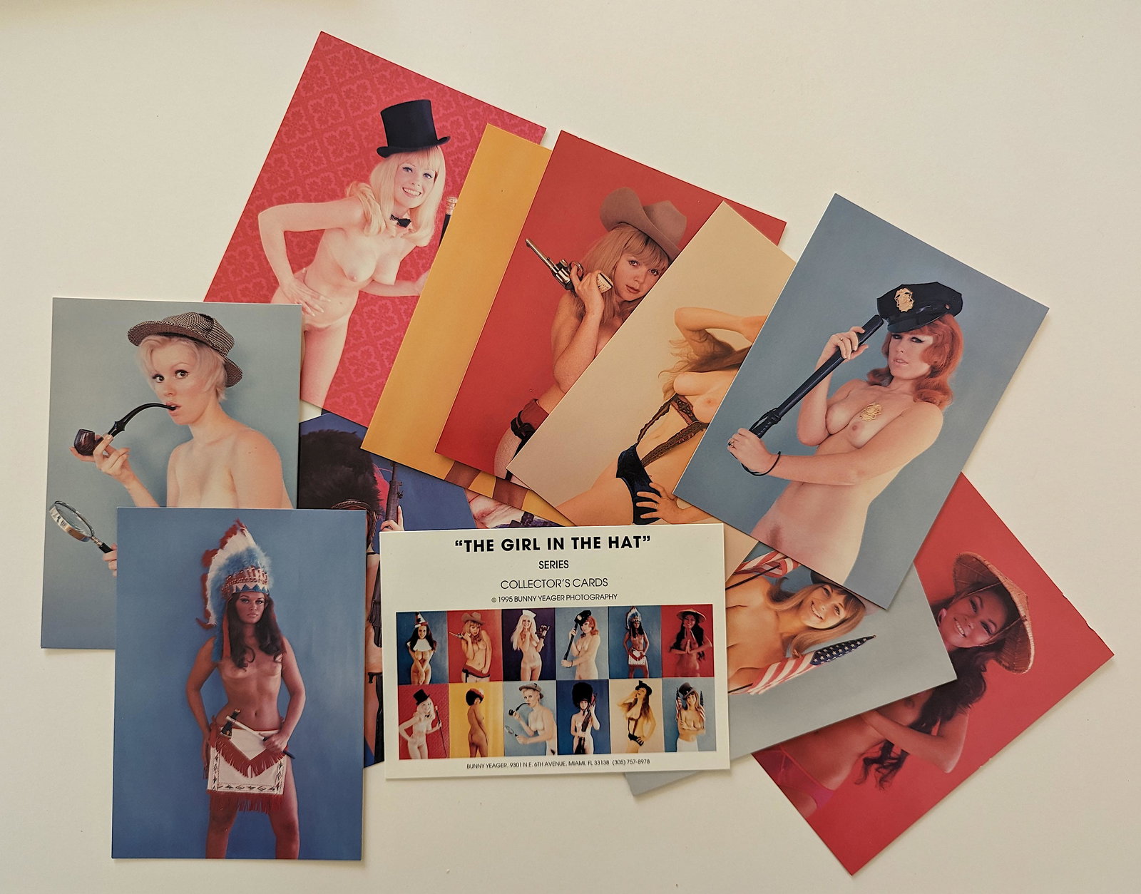 Vintage Pin Up Series THE GIRL IN THE HAT by Bunny Yeaguer: This lot is coming from Bunny Yeager's estate/archives. Linnea Eleanor "Bunny" Yeager (March 13, 1929 - May 24, 2014) was an American photographer and pin-up model. She met Bettie Page in 1954, and to