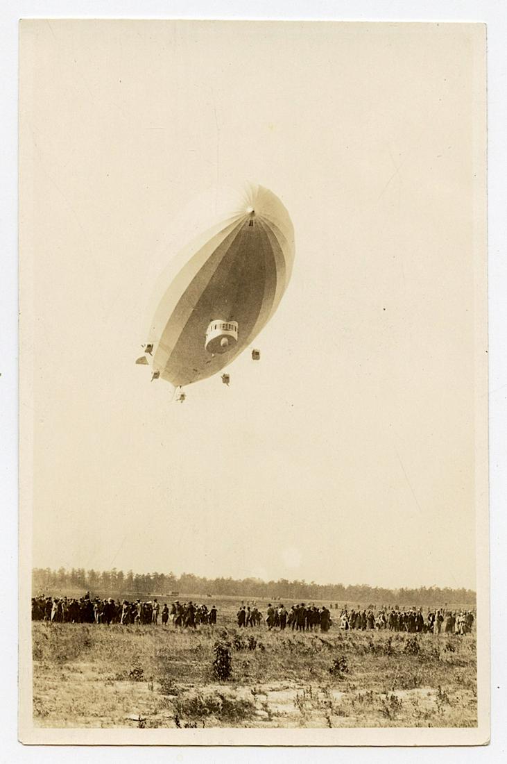 Antique Vintage Real Photo Aviation Zeppelin: Provenance: from a collector in Los Angeles, CA. We have included quality images to show their condition. The dimensions are Approx. 5" x 3.25" (small variances can occur). This lot is located in Boca