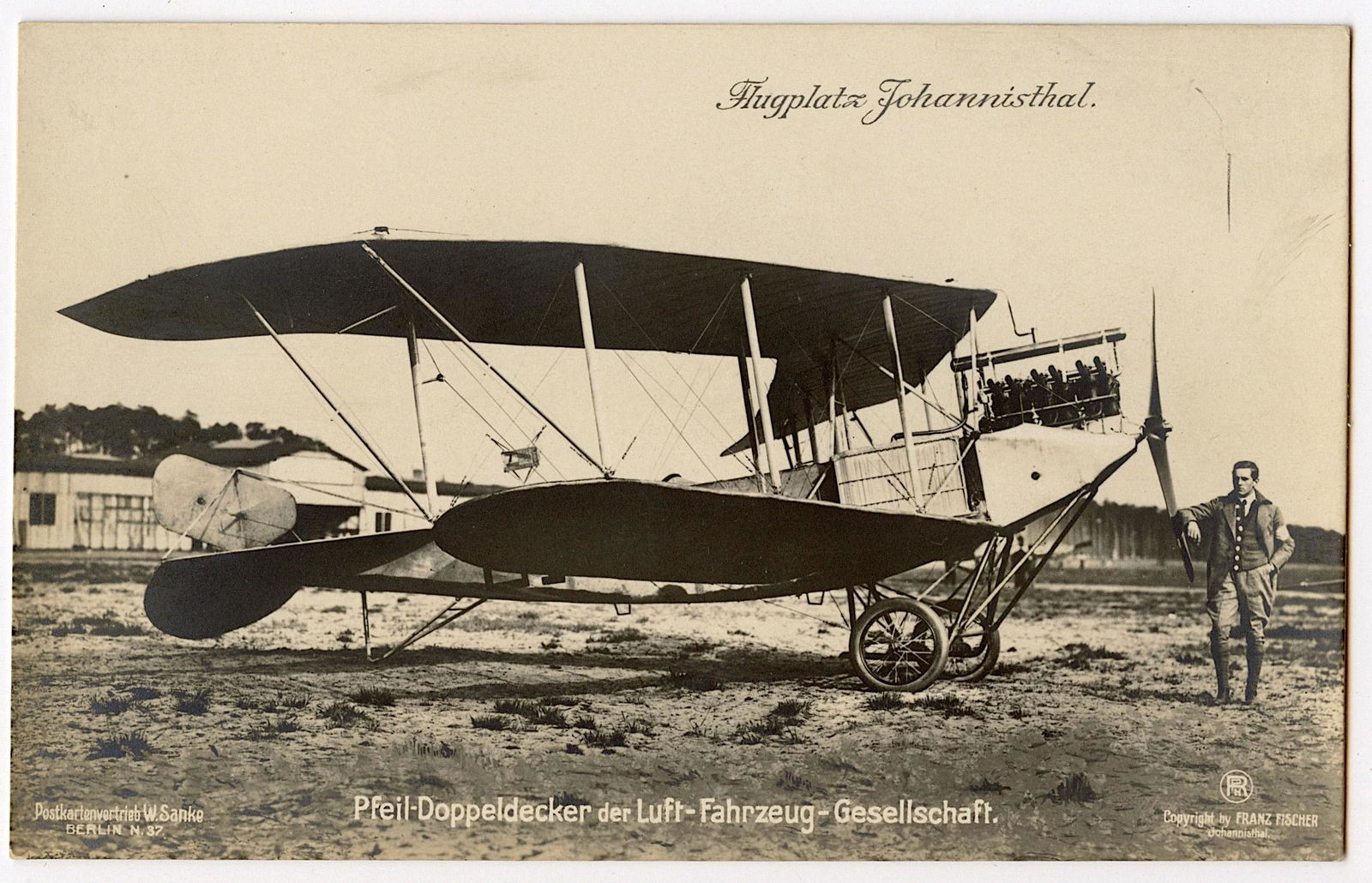 Old Rare RPPC German Photo Postcard Pioneers Aviation (1 of 2)