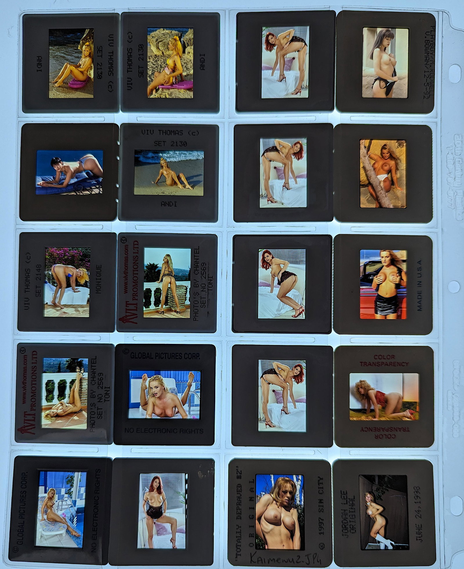 Set 35mm Positives Professional Photograph Female Model: Provenance from a Professional American photographer and collector during the last 30 years in LA, CA.. This lot is located in Boca Raton, Fl and its shipment will be made directly by Artelisted. Ship