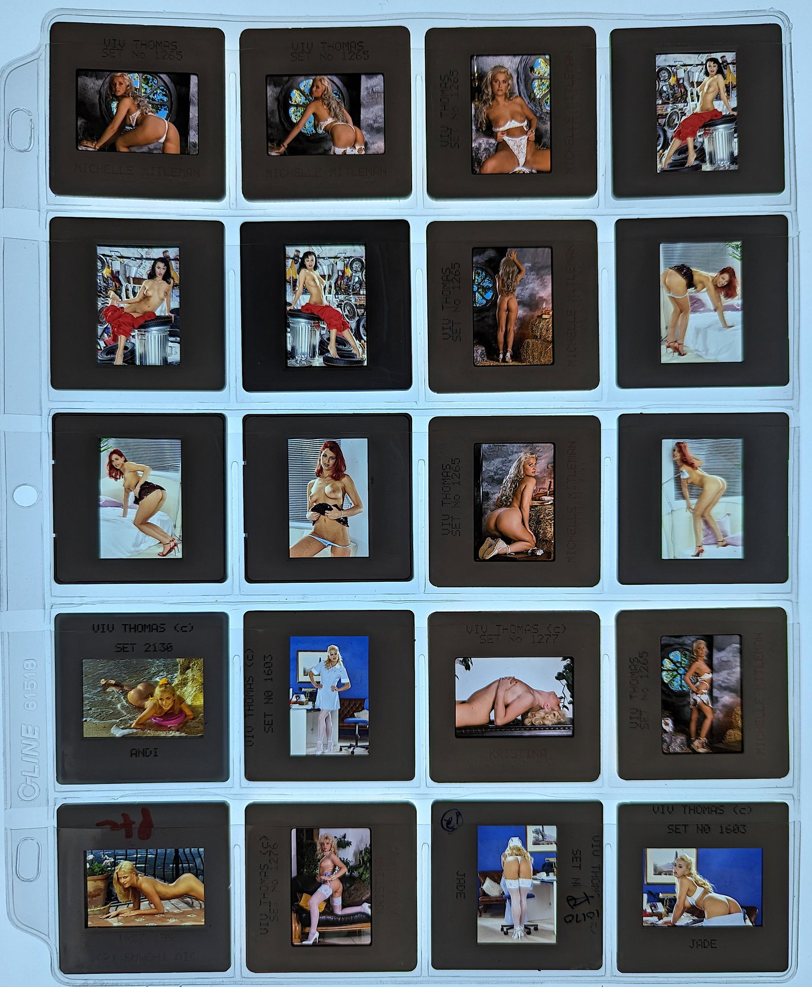 Set 35mm Positives Professional Photograph Female Model: Provenance from a Professional American photographer and collector during the last 30 years in LA, CA.. This lot is located in Boca Raton, Fl and its shipment will be made directly by Artelisted. Ship