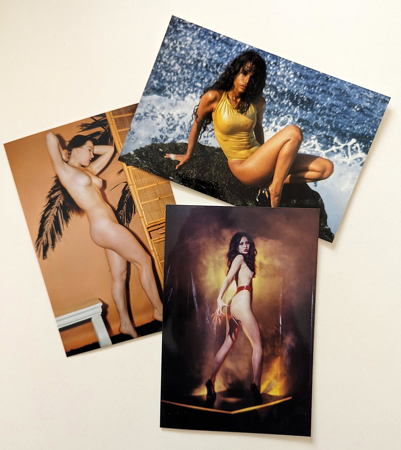 Set 3 Fujifilm Vintage Artistic Nude Female Pin Up: Provenance from a Professional American photographer and collector during the last 30 years in LA, CA..The dimensions of each photo are Approx. 5" x 7". This lot is located in Boca Raton, Fl and its s