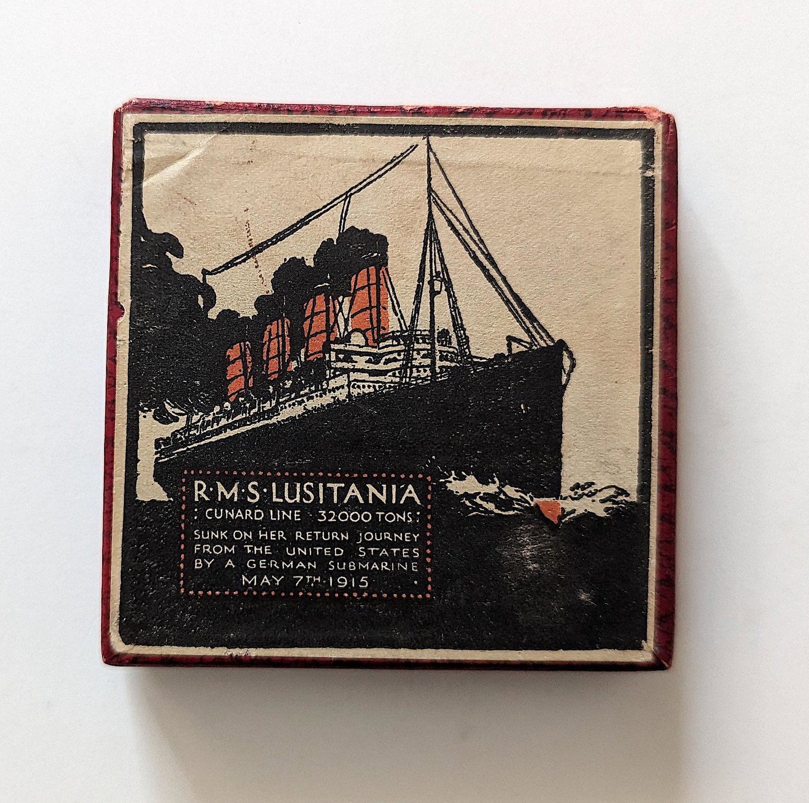 The Lusitania German Medal: A replica of the medal struck to mark the sinking of the Lusitania in 1915. This replica was struck by the Lusitania Souvenir Medal Committee with profits going to the St Dunstan s Blinded Soldiers & 