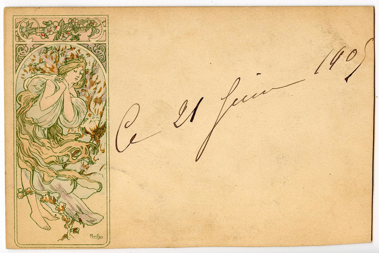Antique Vintage Rare Postcard ALPHONSE MUCHA Nouveau (1 of 2)