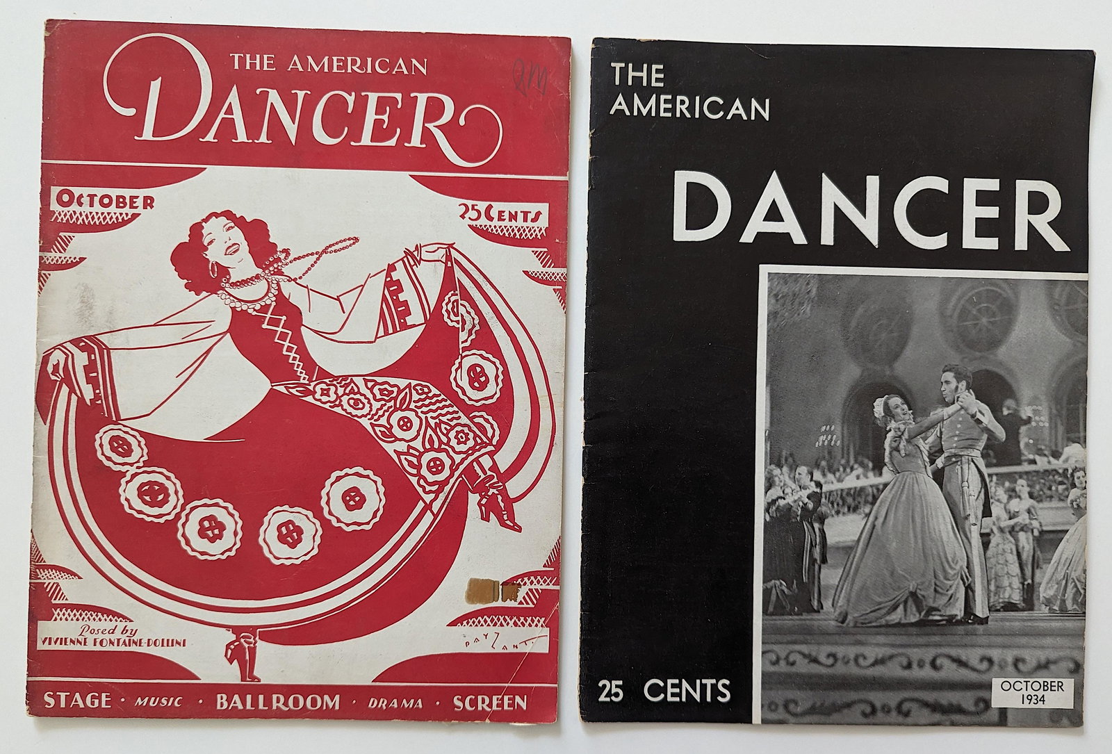 Pair Vintage Magazines The American DANCER: The provenance of this lot is from a WWII veteran collector in Georgia This lot is located in Boca Raton, Fl and its shipment will be made directly by Artelisted. Shipping insurance is the responsibil