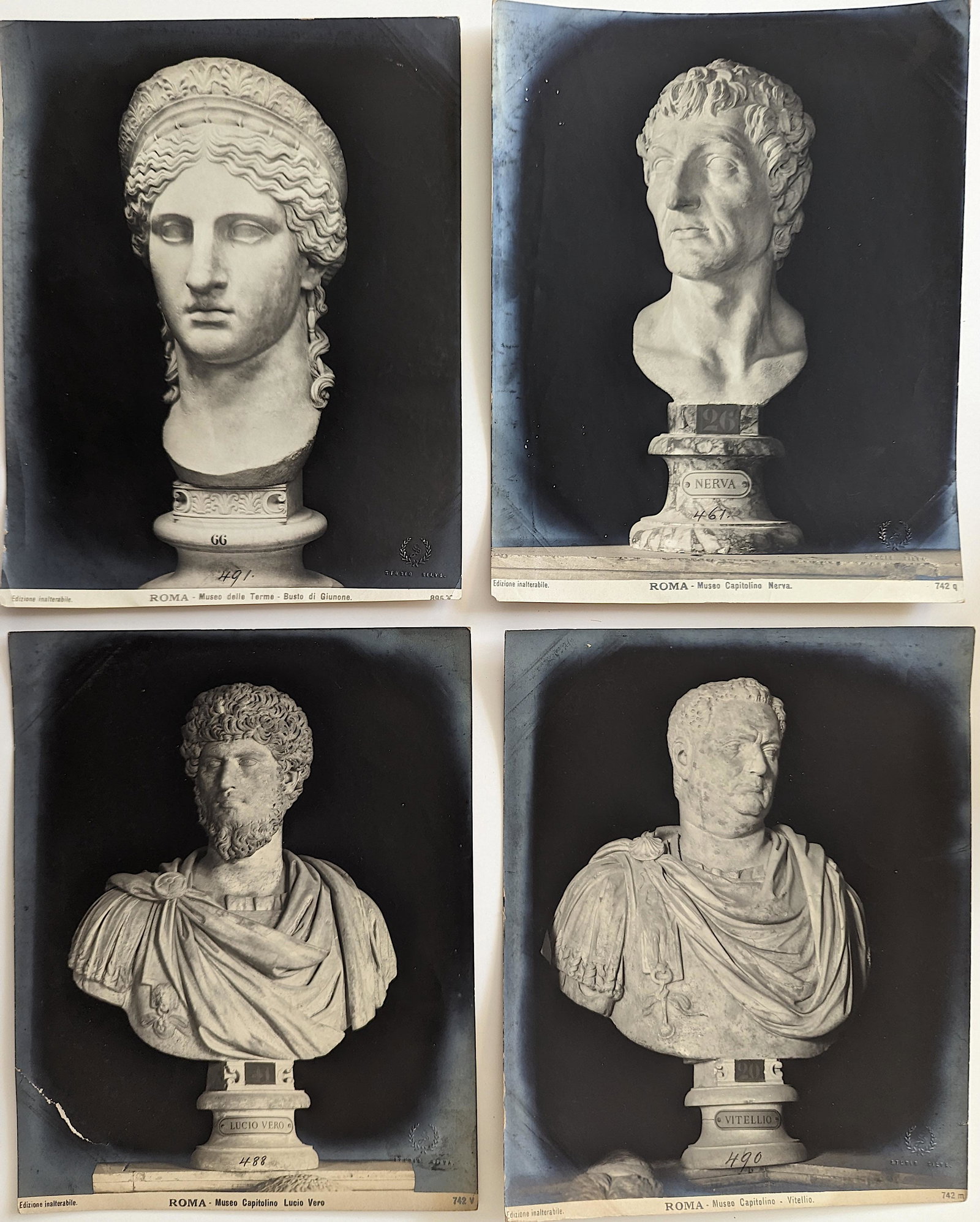 Antique Group 4 Silver Photos Art Sculptures by Silva Studio: Original antique photos from 1870s by Silva Studio of a museum sculpture with dimensions Approx. 9.75" x 7.75" (each photo). This lot is located in Boca Raton, Fl and its shipment will be made directl