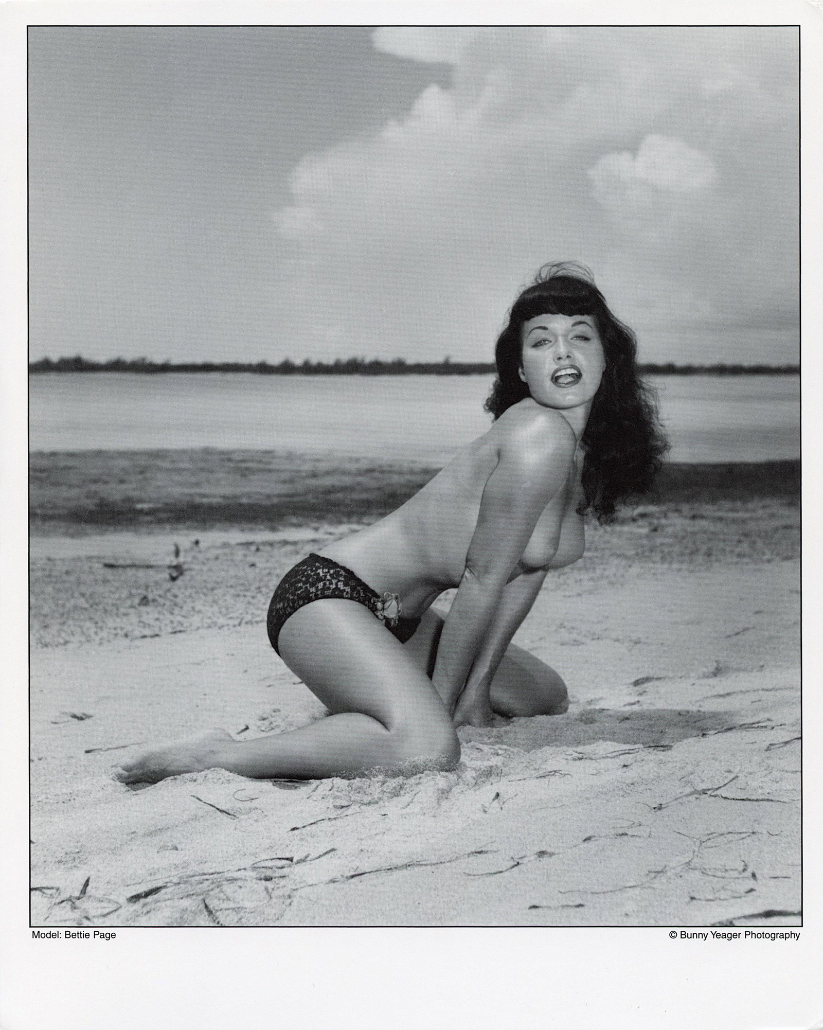 Authentic Lithograph BUNNY YEAGER Model BETTIE PAGE: This lot is coming from Bunny Yeager's estate/archives. Linnea Eleanor "Bunny" Yeager (March 13, 1929 - May 24, 2014) was an American photographer and pin-up model. She met Bettie Page in 1954, and to