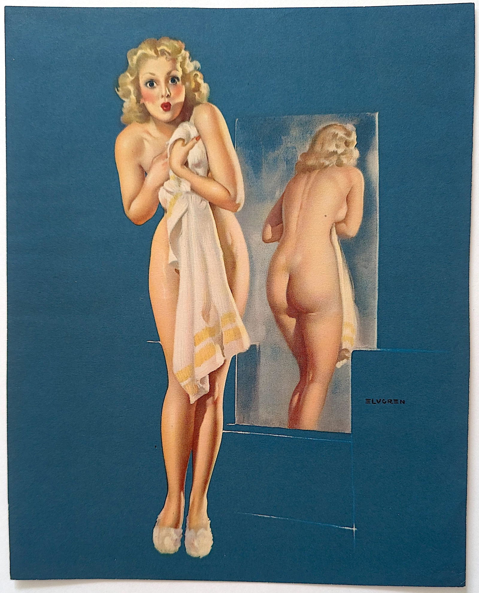 Vintage Pin Up Original Printed in USA Elvgren Print, 1950s (1 of 1)