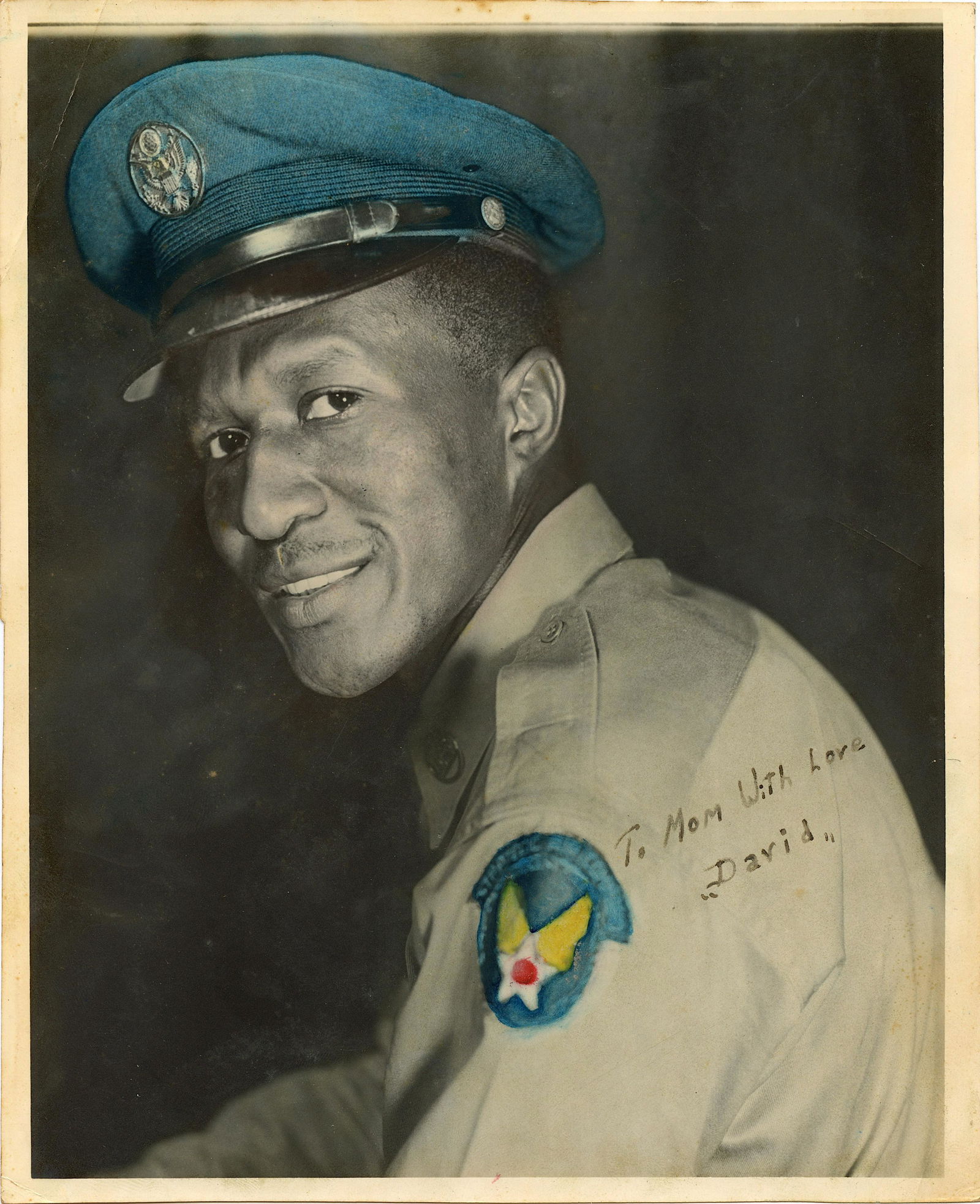 Vintage Colored Photo Portrait Pilot U.S. Air Force WWII (1 of 2)