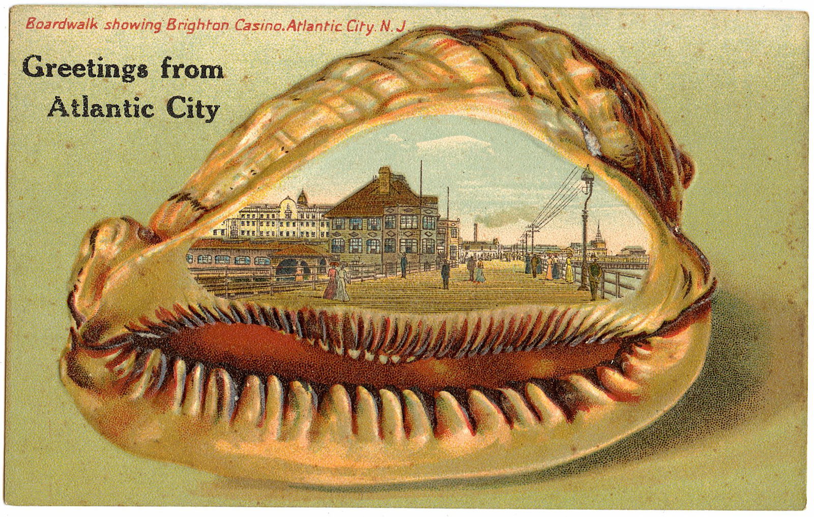 Antique Postcard Rare Greetings Atlantic City (1 of 2)