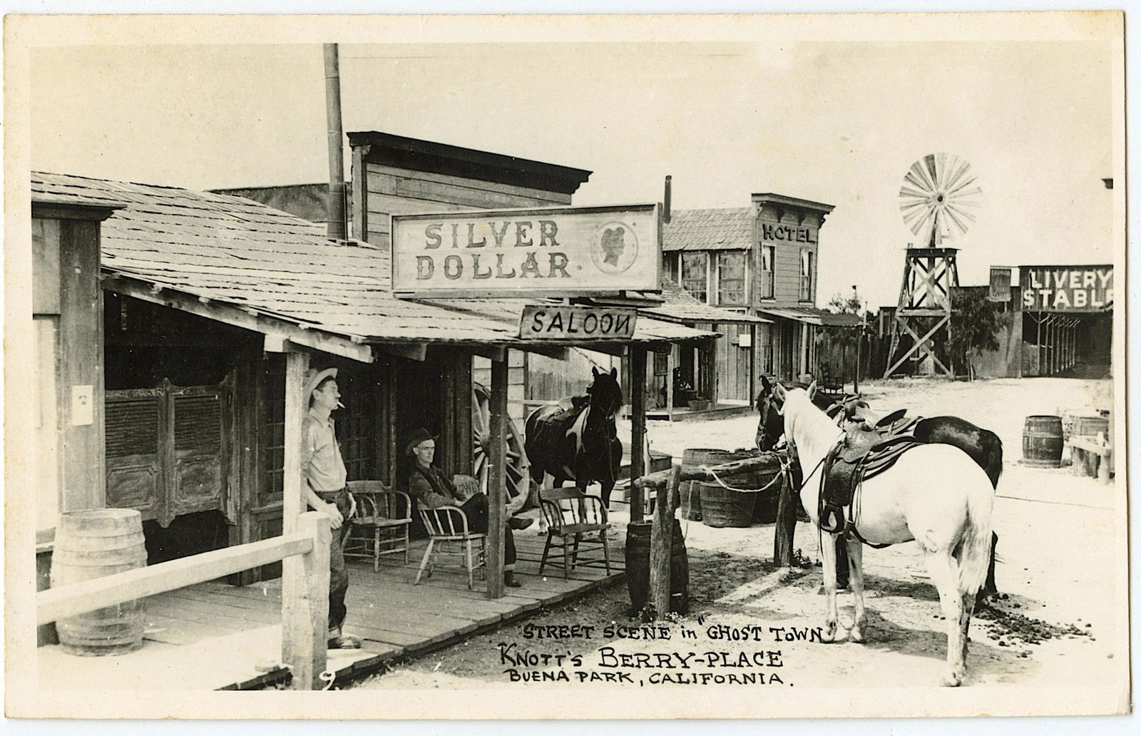 Antique Postcard Real Photo Silver Dollar Saloon, CA (1 of 2)