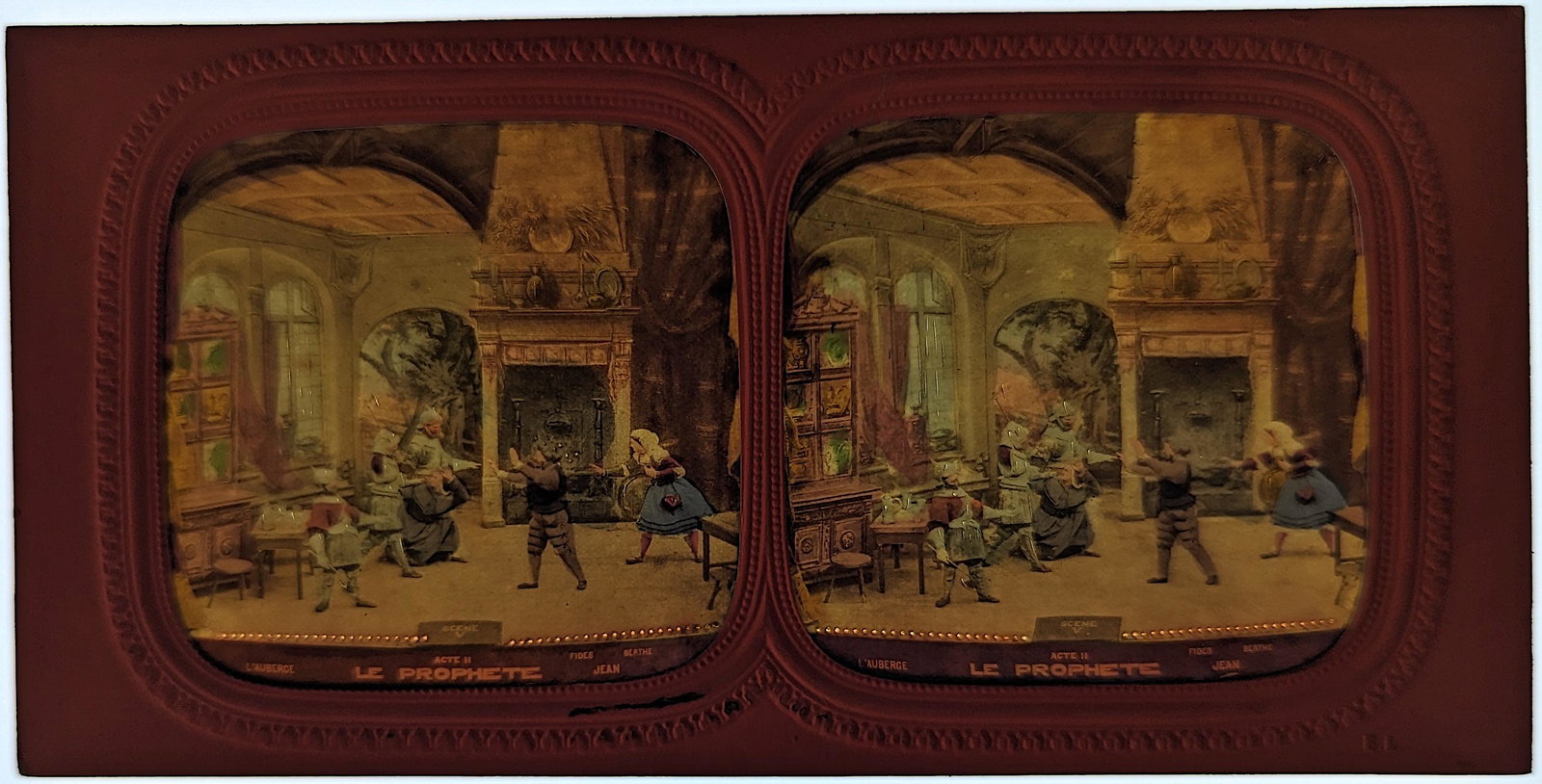 Antique Rare French 1860s Hold To Light Tissue Stereoview: FRENCH TISSUE PARIS THEATRE SCENE FROM 1860s, EXTREMELY RARE STEREOVIEW IN THIS CONDITION!! This stereoviews is original from the epoch, 1860s . Provenance, from a collector in London, UK. These stere