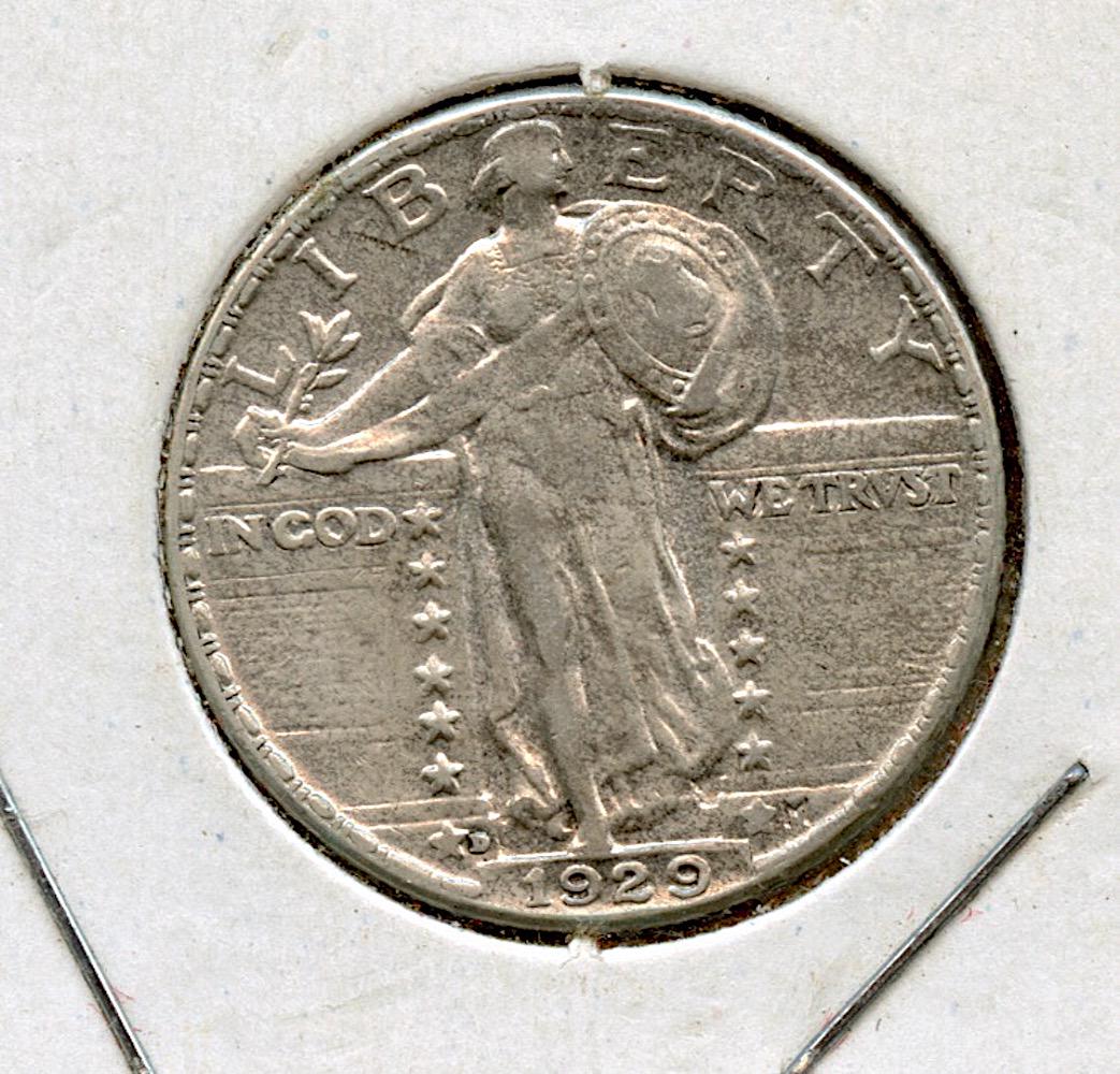 US Circulated Coin Quarter Dollar 1929 D: This coin is from the estate of a deceased collector. We have included high resolution images to show the condition (please, see included images). This lot is located in Boca Raton, Fl and its shipmen