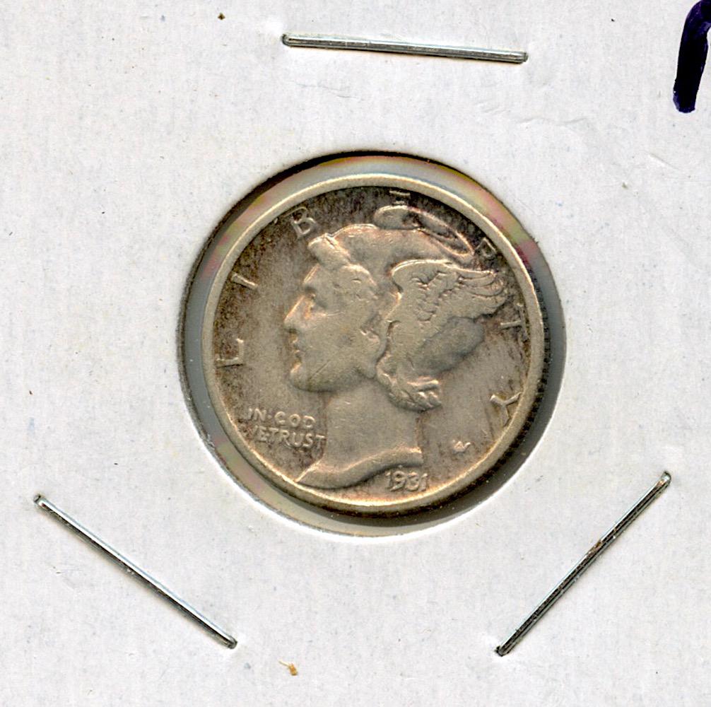 US Circulated Coin One Dime 1931 P: This coin is from the estate of a deceased collector. We have included high resolution images to show the condition (please, see included images). This lot is located in Boca Raton, Fl and its shipmen