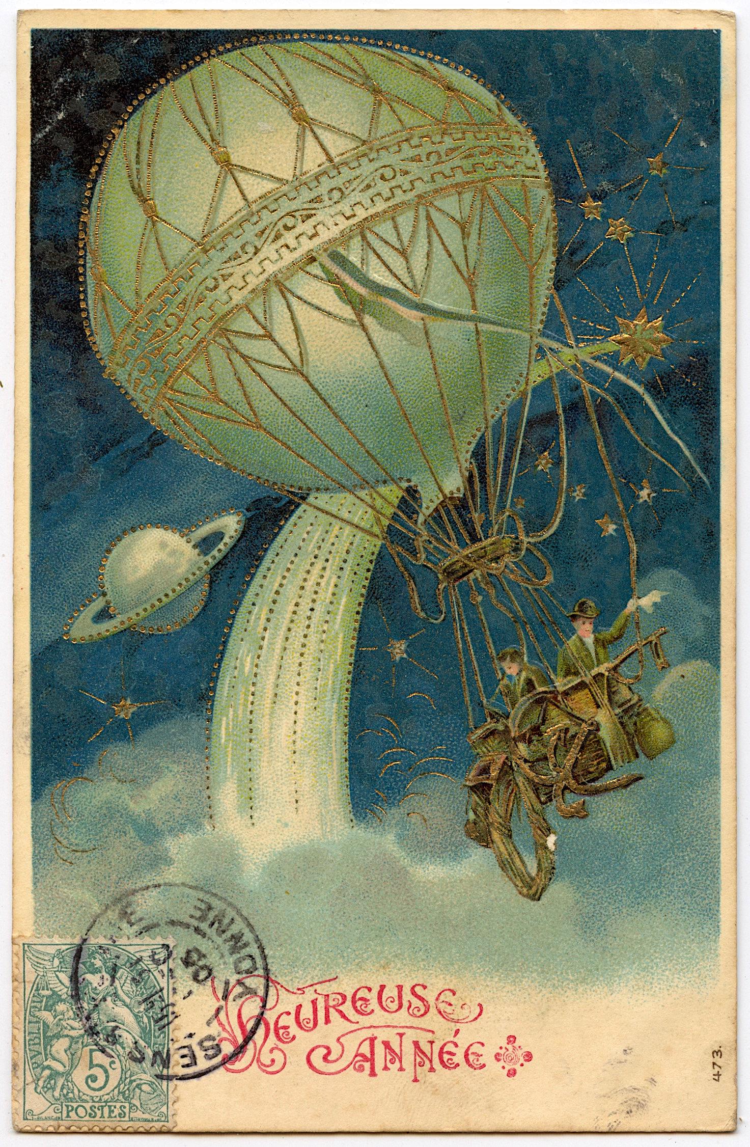 Antique Rare Postcard Ballon Illustration (1 of 2)