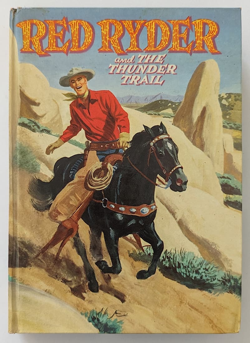 Vintage Book RED RYDER and The Thunder Trail, 1956: The provenance of this item is from a WWII veteran collector in Georgia. This lot is located in Boca Raton, Fl and its shipment will be made directly by Artelisted. Shipping insurance is the responsib