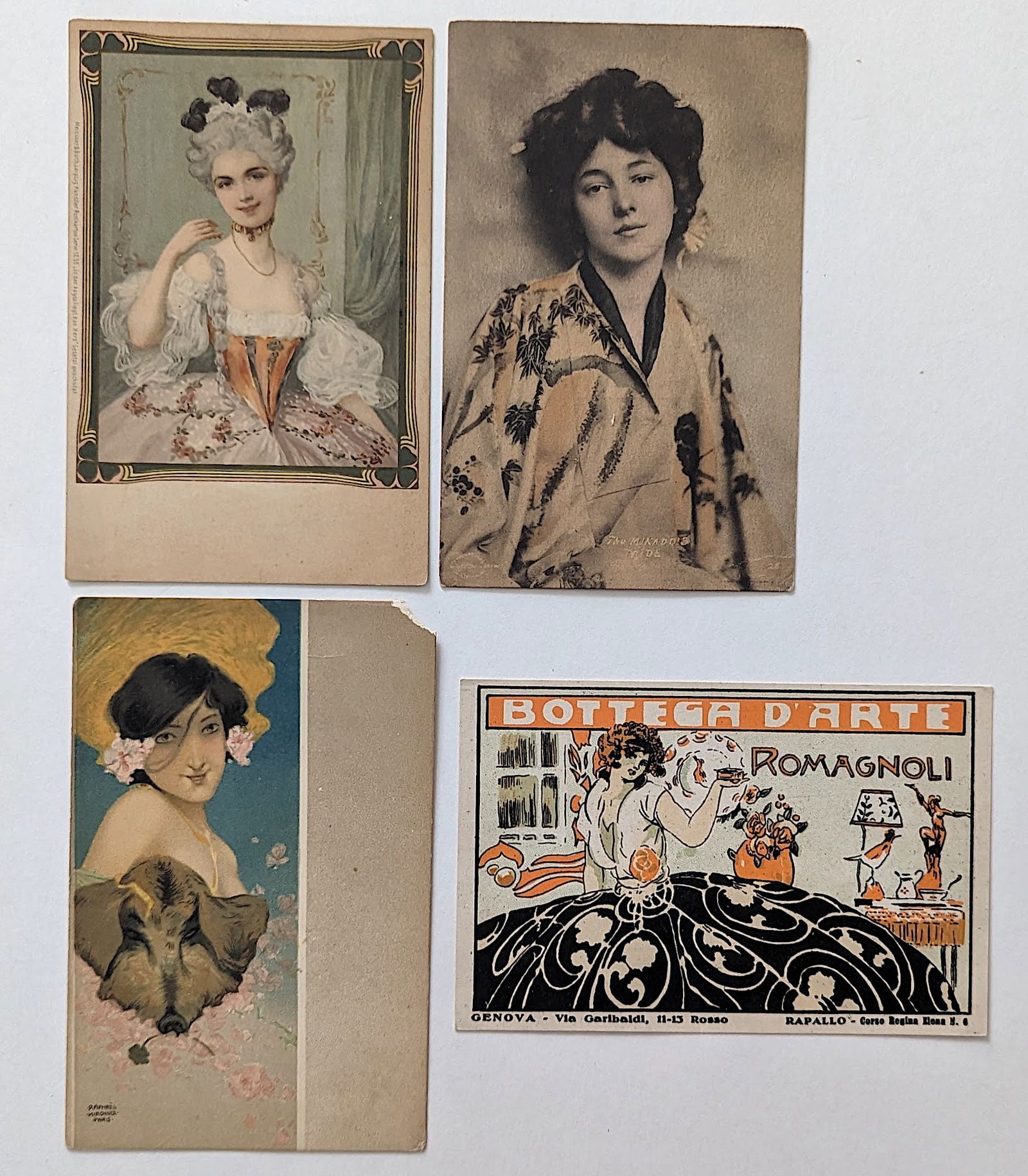 Vintage Original Set 4 Beautiful Rare Postcards KIRCHNER (1 of 3)