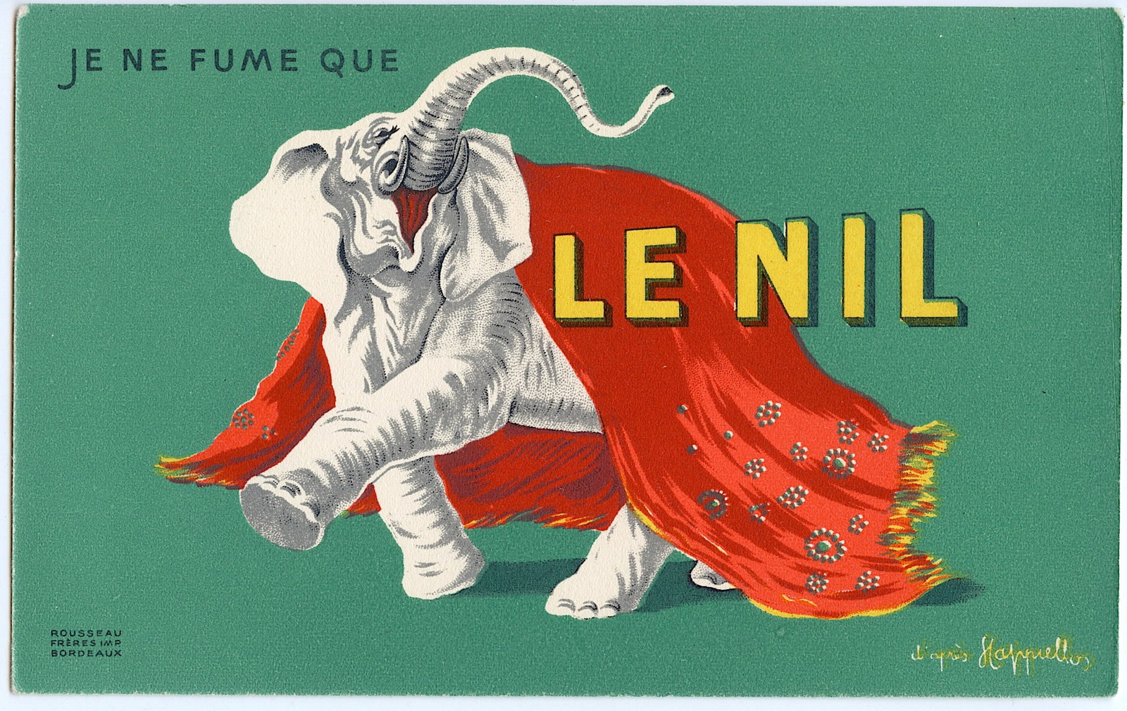 Vintage Original Postcard French Advertising Le NIL: ABOUT POSTCARDS: The study and collecting of postcards is termed deltiology (from Greek deltion, small writing tablet, and English -logy, the study of). Rarity. As with all antique items, rarity bring