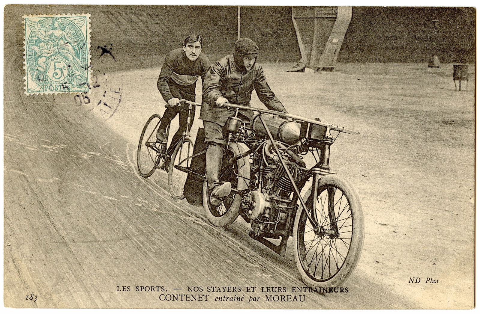 Vintage Original Postcard Bicycle Sprint Racing (1 of 2)