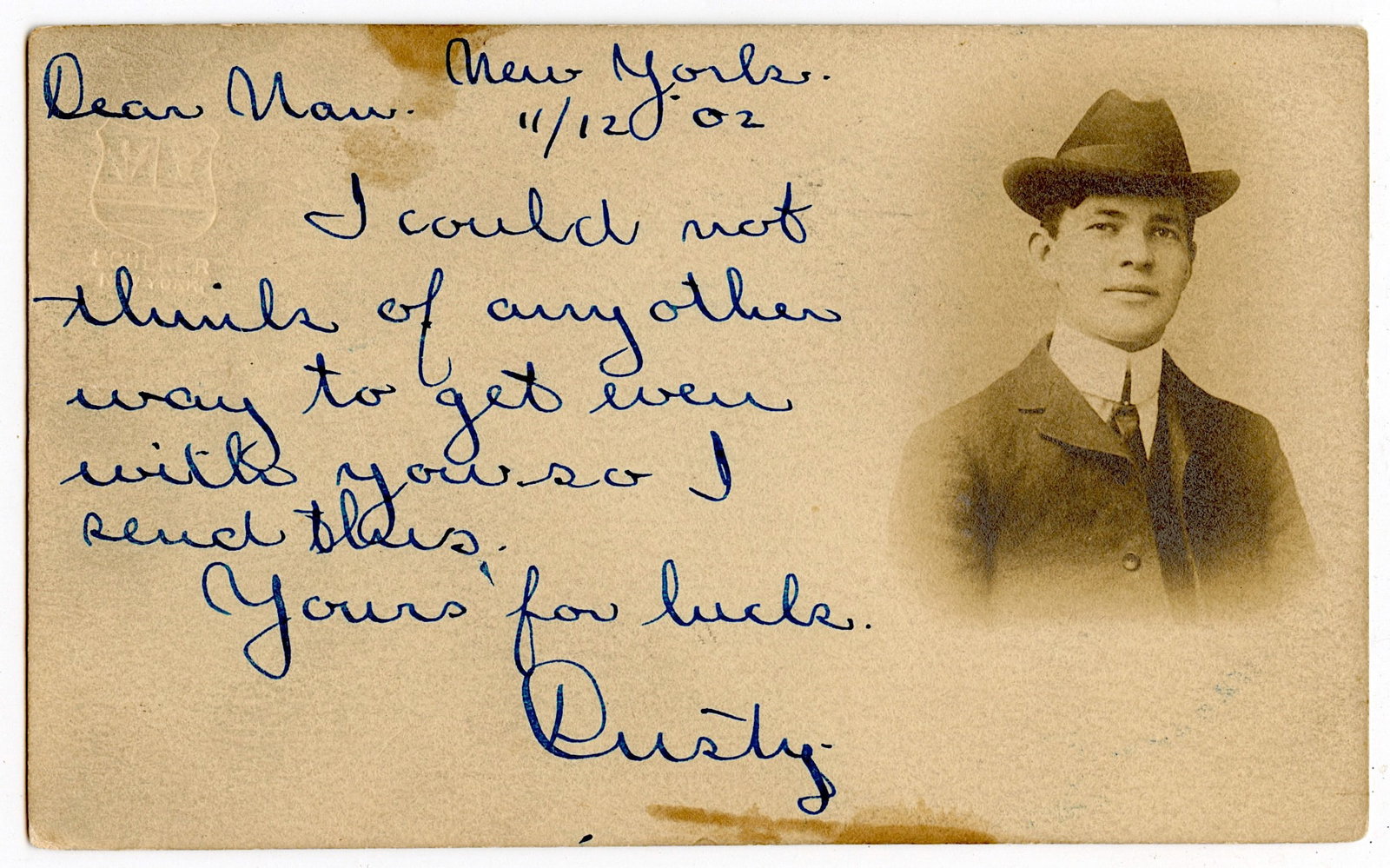 Vintage Original Postcard Private Mailing 1902, Stamped: ABOUT POSTCARDS: The study and collecting of postcards is termed deltiology (from Greek deltion, small writing tablet, and English -logy, the study of). Rarity. As with all antique items, rarity bring
