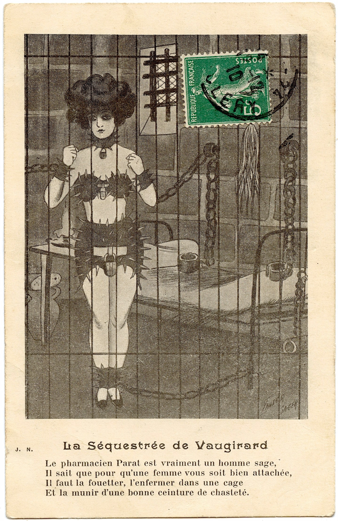 Vintage Original Postcard XAVIER SAGER Illustration (1 of 2)