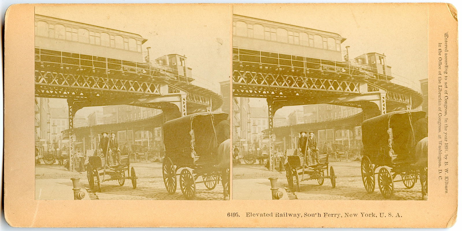 Antique Real Photo Original Stereoview Elevated Railway N. Y. Auction